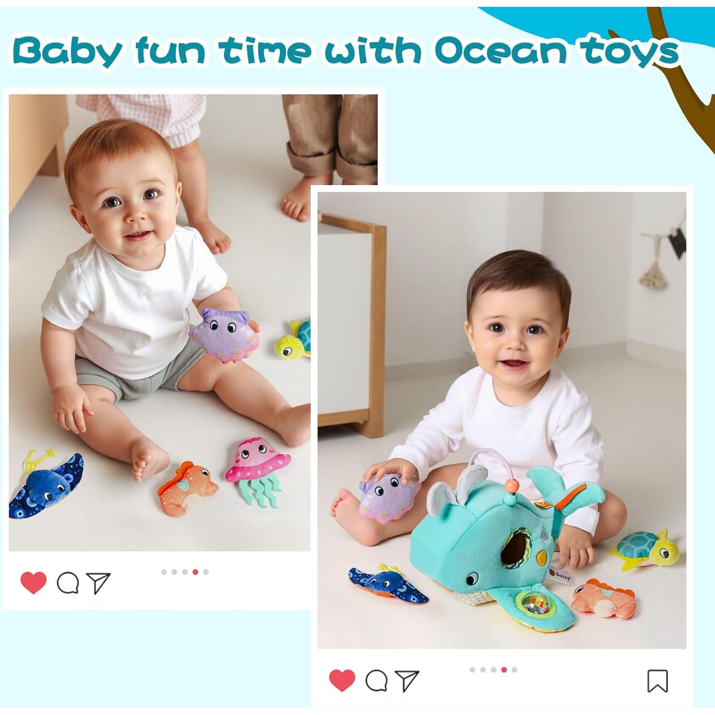 Juguete Sensorial para Bebés KOTY Casa Ballena con 6 Animales