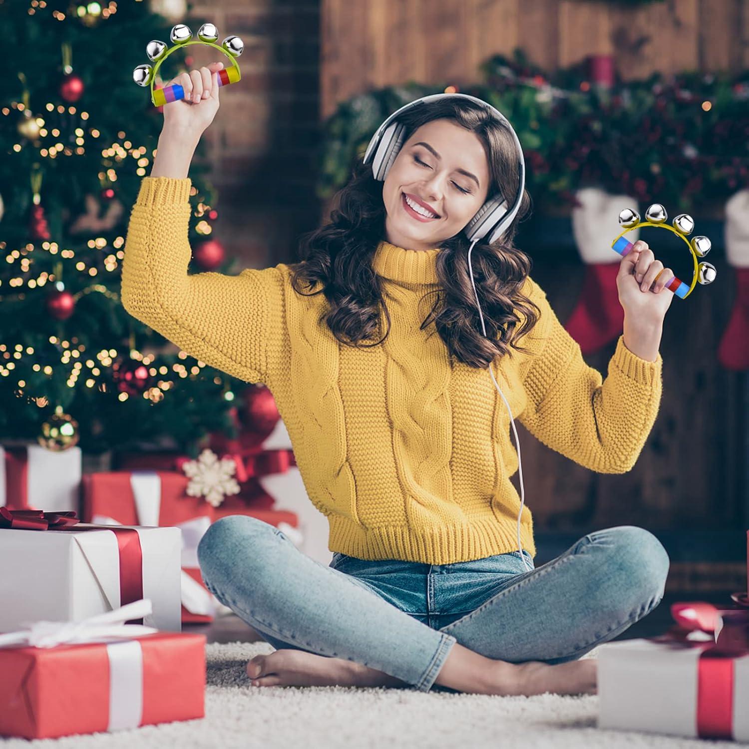 Campanas de Mano MIAHART 6 Piezas de Madera para Navidad