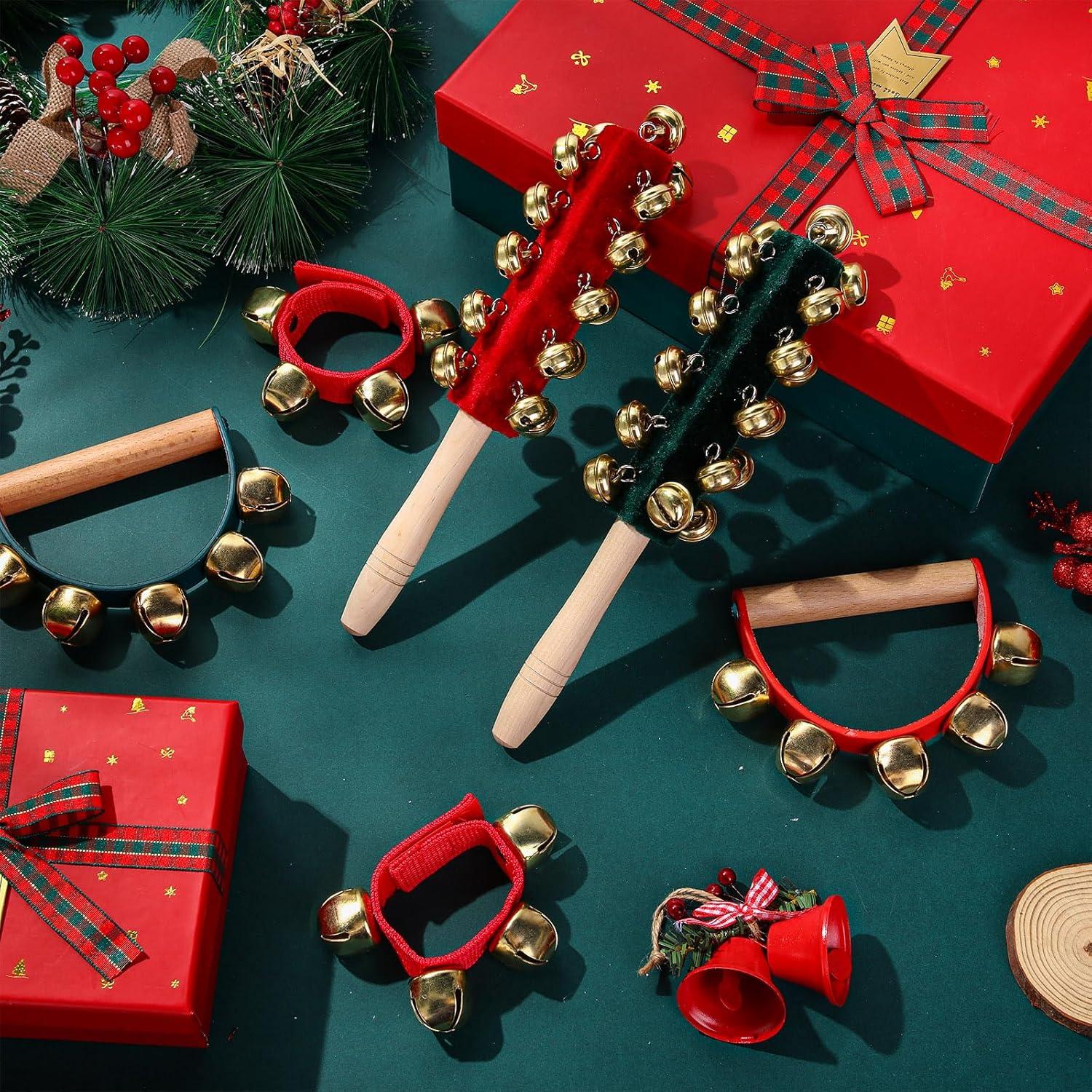 Campanas de Mano de Navidad Boao - 6 Piezas con Madera