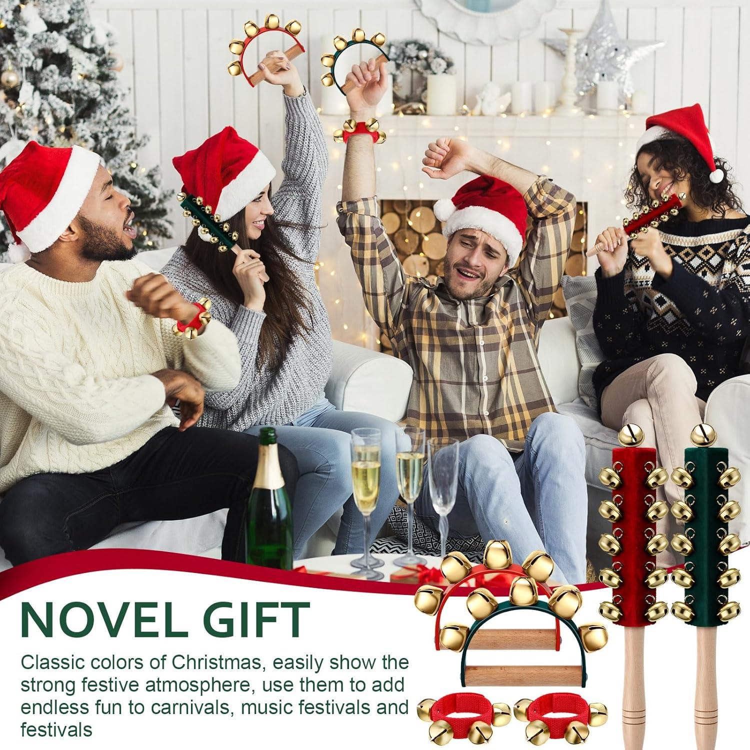 Campanas de Mano de Navidad Boao - 6 Piezas con Madera