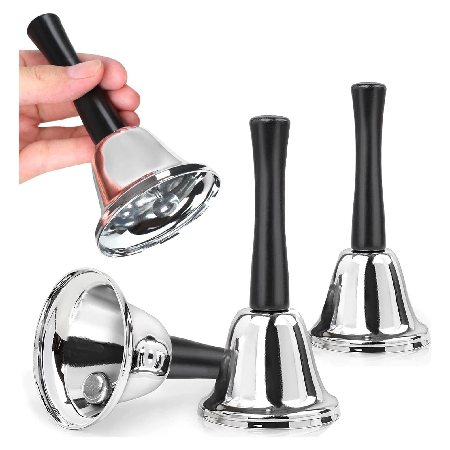 Paquete de 4 Campanas de Mano Joyberg Plateadas 6.35 cm