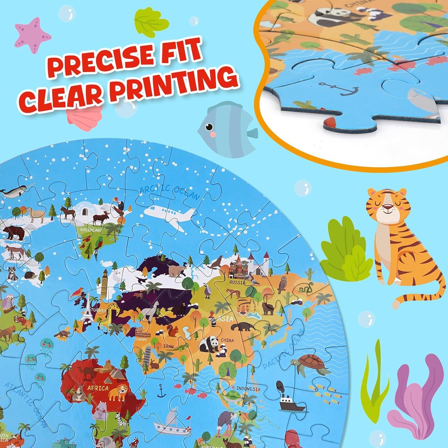 Rompecabezas Redondo Mapa Mundial 70 Piezas NANXJIUR