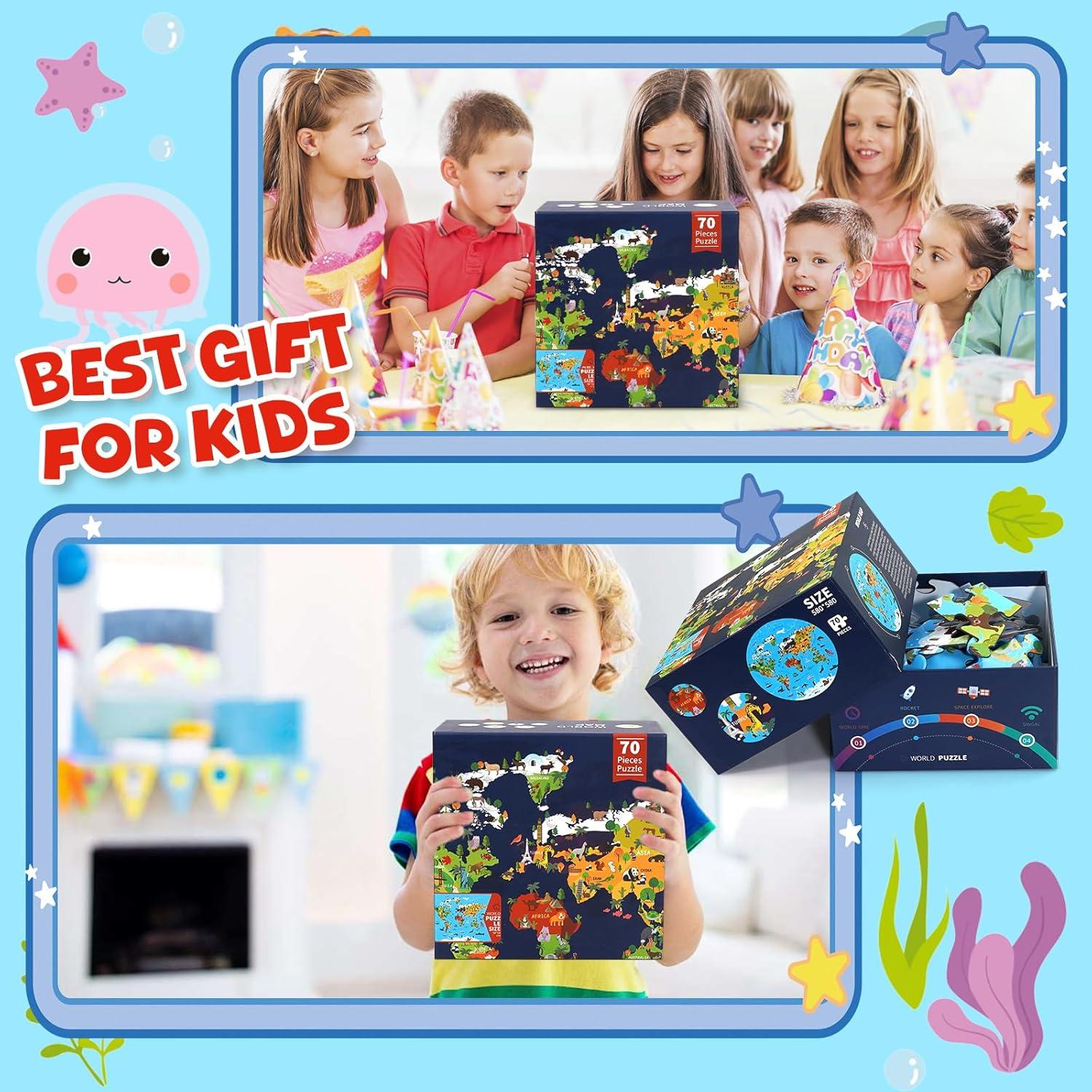 Rompecabezas Redondo Mapa Mundial 70 Piezas NANXJIUR