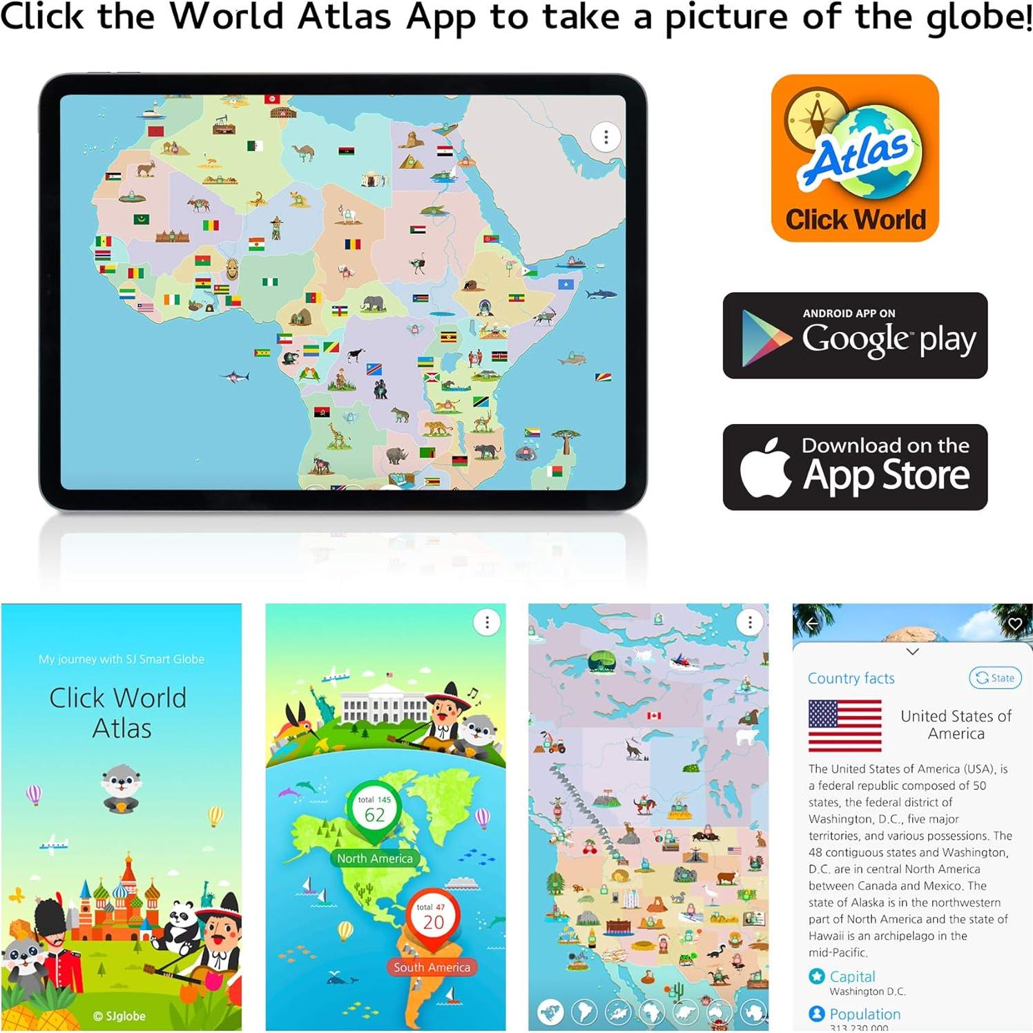 Globo Interactivo LED 26cm SEOJEON con Soporte y App