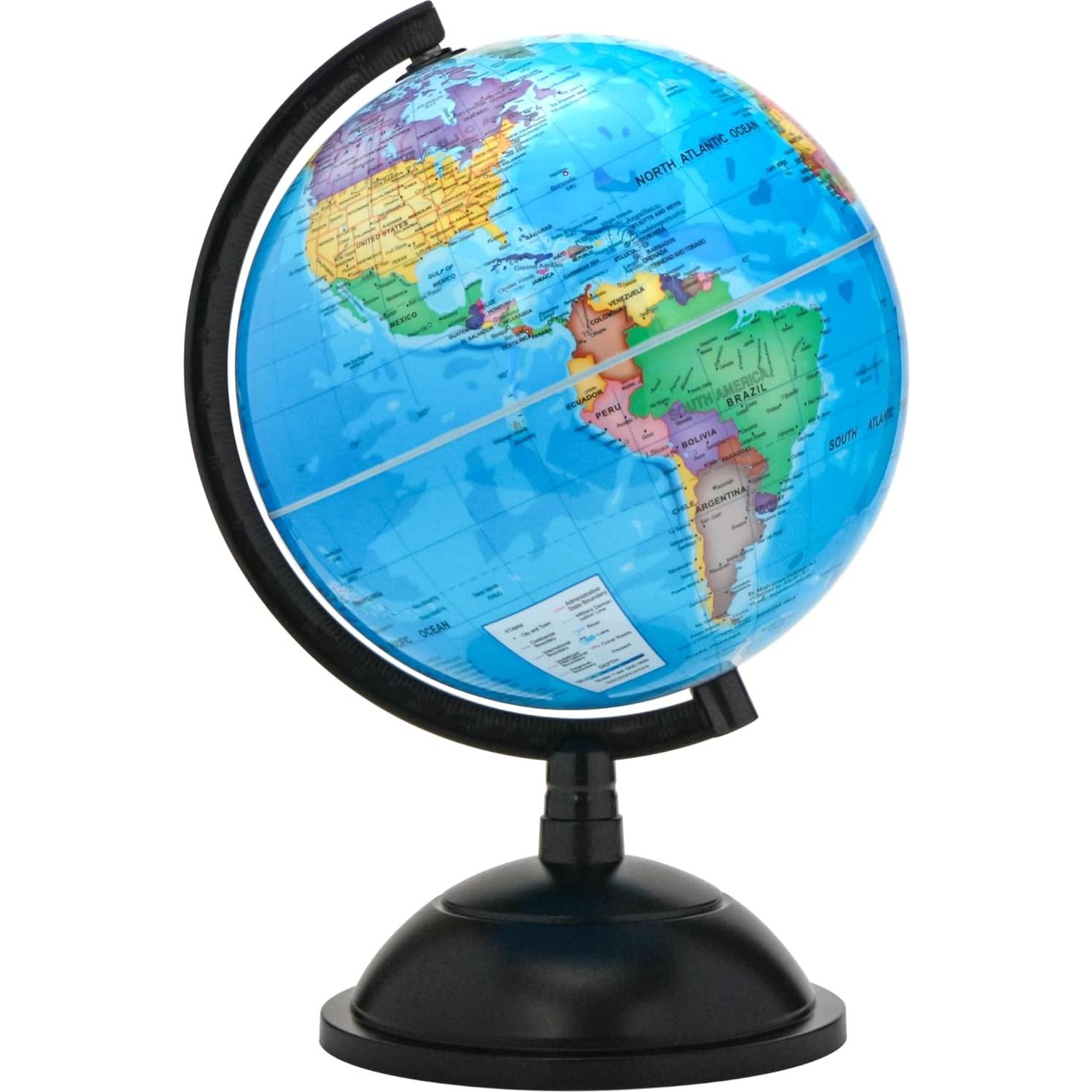 Globo Terráqueo Giratorio Exerz 20.32 cm Mapa Político Educativo