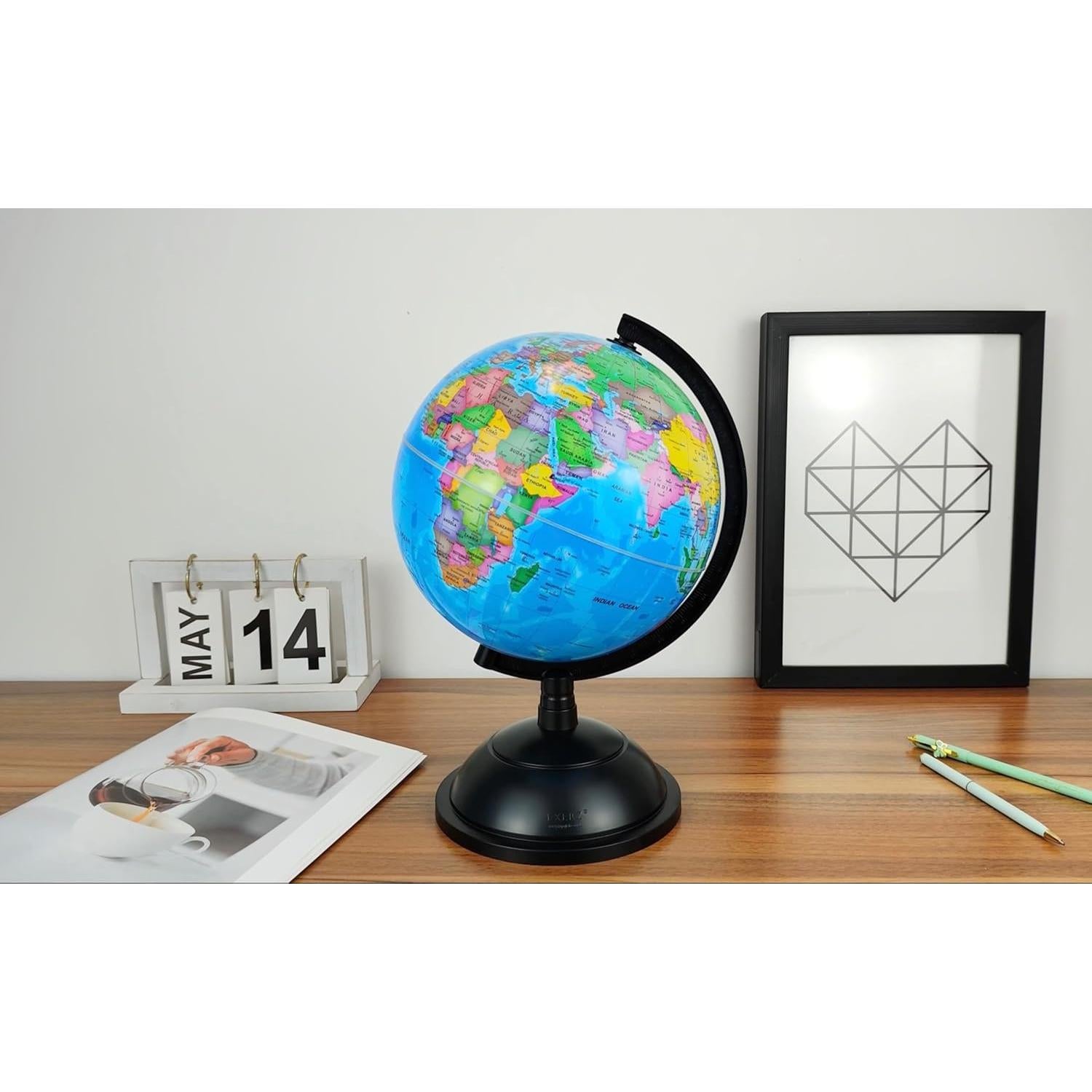 Globo Terráqueo Giratorio Exerz 20.32 cm Mapa Político Educativo