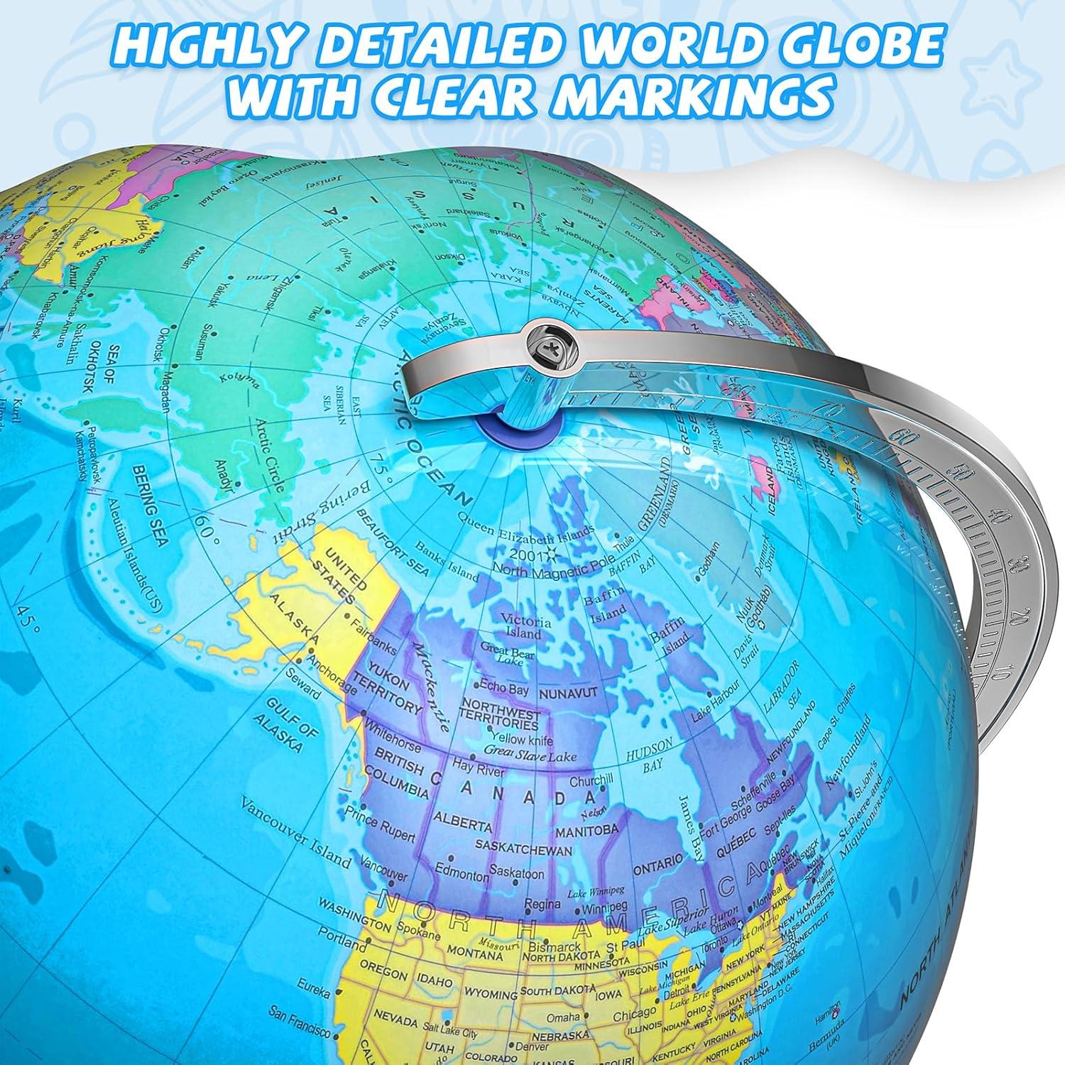 Globo Terráqueo Iluminado 30.48 cm Voxelure con Base Metálica