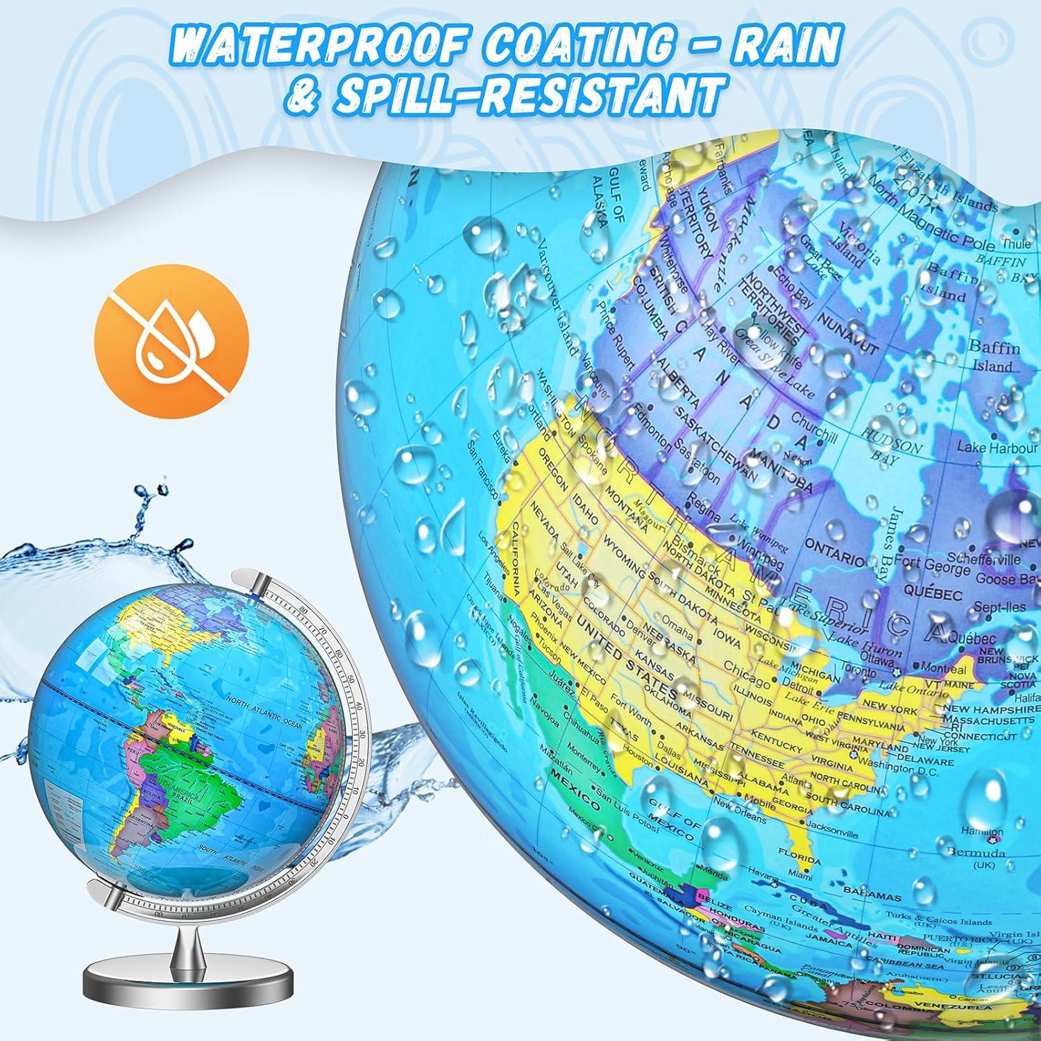 Globo Terráqueo Iluminado 30.48 cm Voxelure con Base Metálica