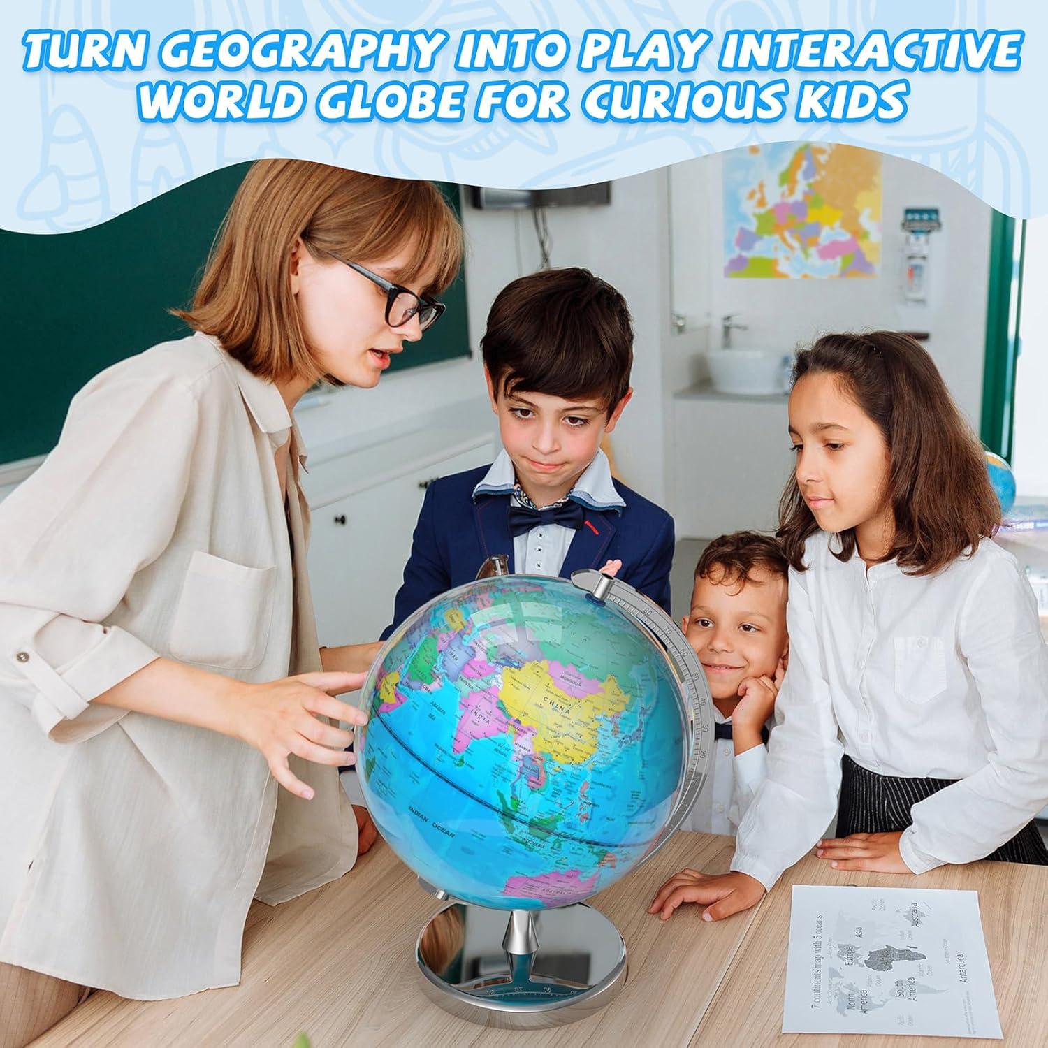 Globo Terráqueo Iluminado 30.48 cm Voxelure con Base Metálica