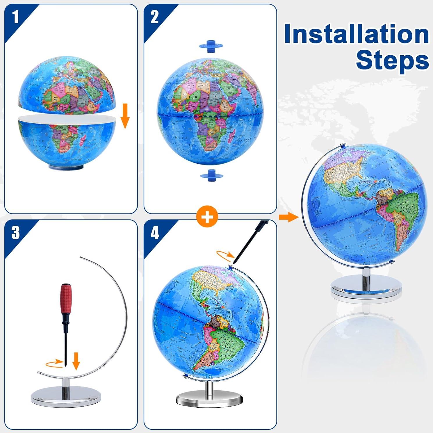 Globo Terráqueo VAP 30.5 cm Interactivo con Soporte Metal