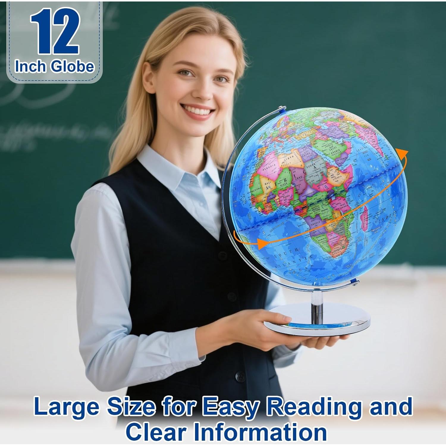 Globo Terráqueo VAP 30.5 cm Interactivo con Soporte Metal