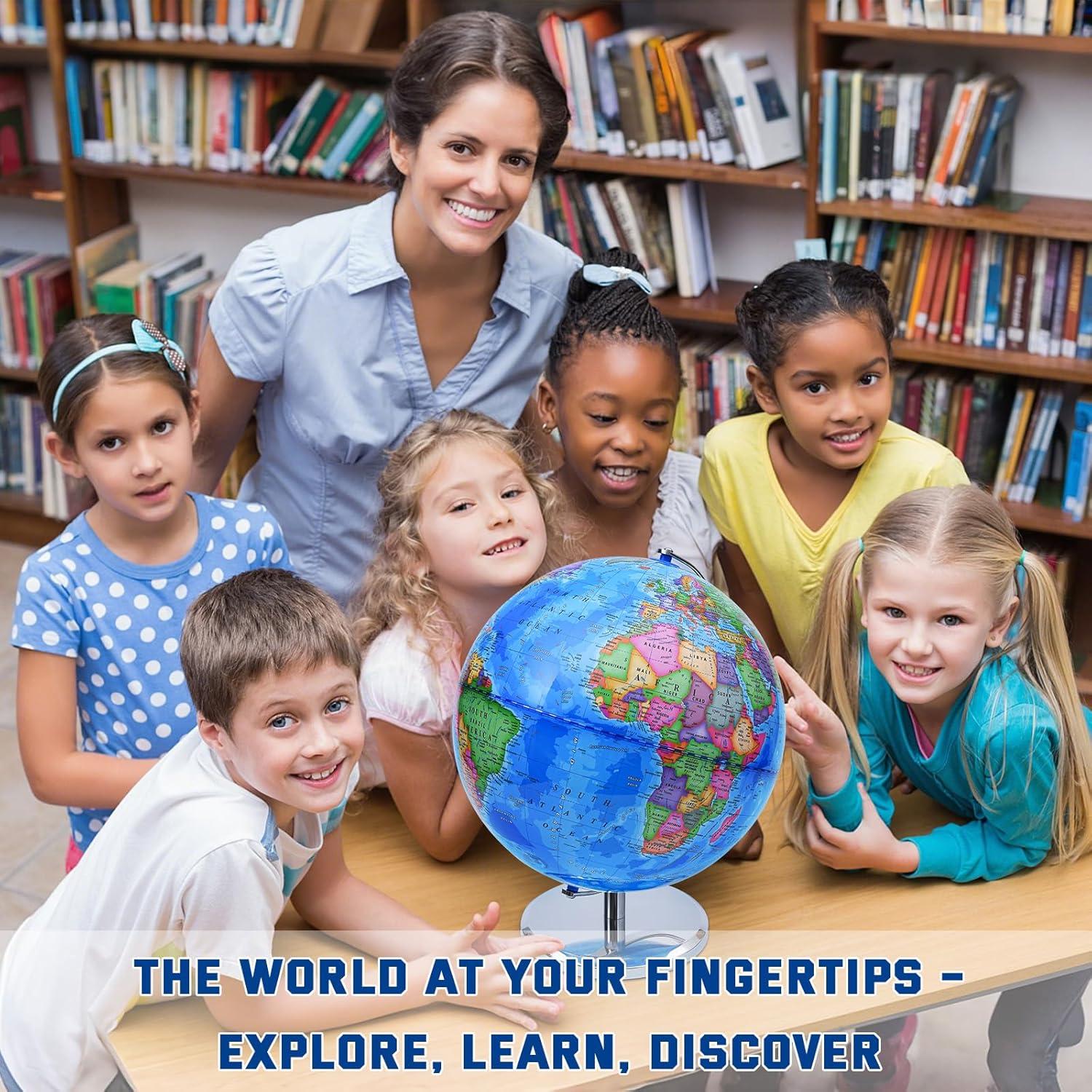 Globo Terráqueo VAP 30.5 cm Interactivo con Soporte Metal