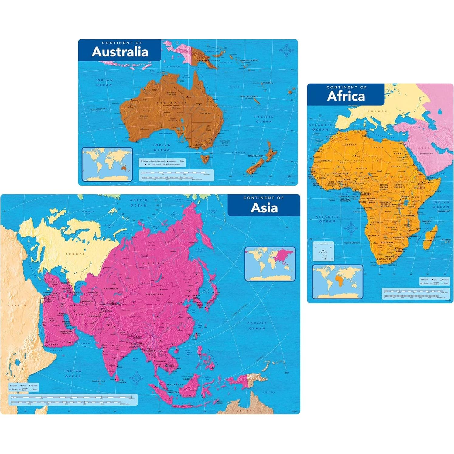 Conjunto de Aprendizaje de Continentes TREND - 18 Piezas