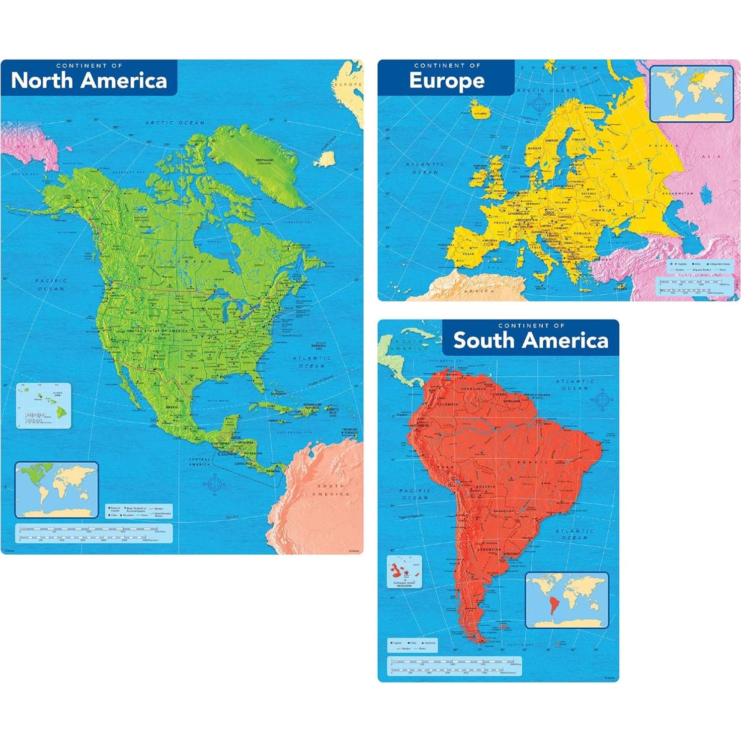 Conjunto de Aprendizaje de Continentes TREND - 18 Piezas