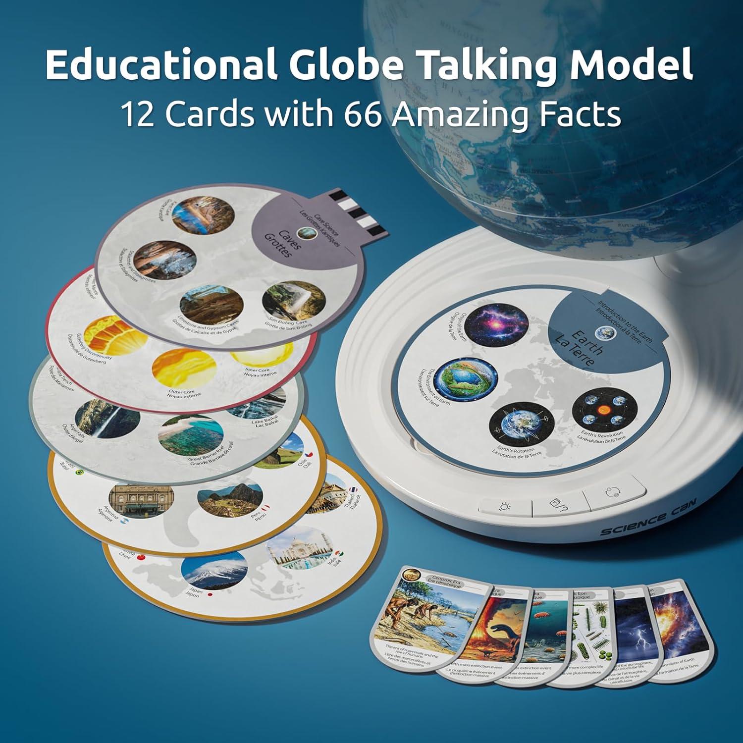 Globo Mundial Interactivo 20 cm con Modo de Conocimiento STEM