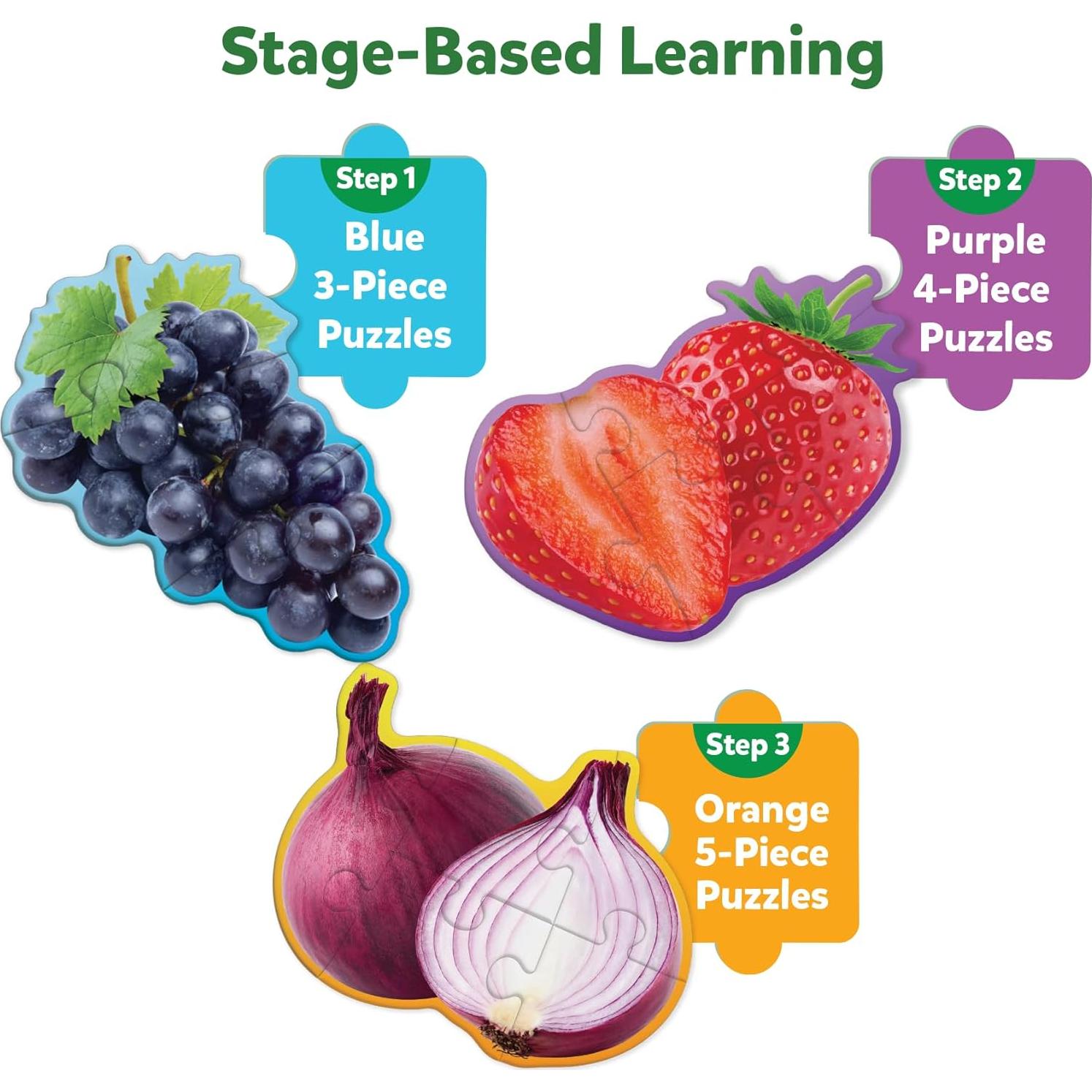 Skillmatics Puzzles Paso a Paso - 40 Piezas Frutas y Verduras