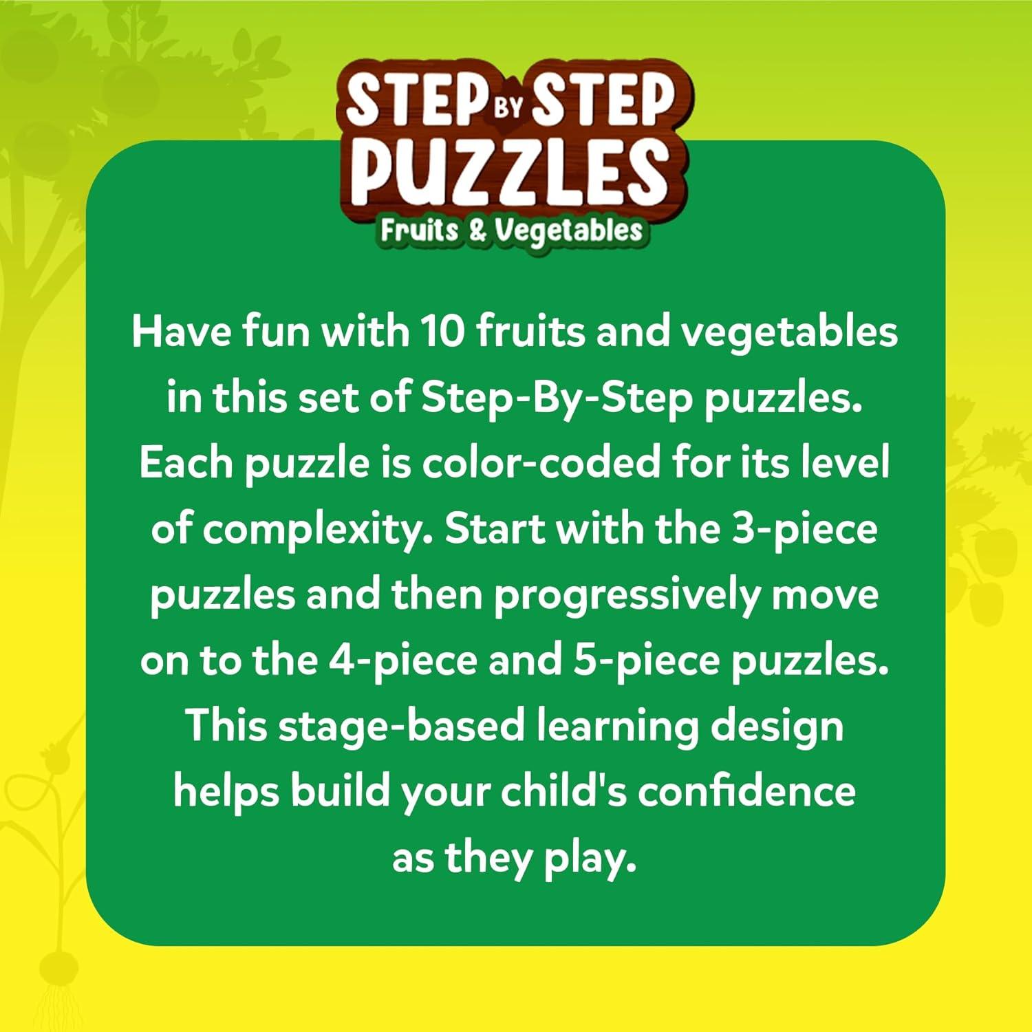 Skillmatics Puzzles Paso a Paso - 40 Piezas Frutas y Verduras