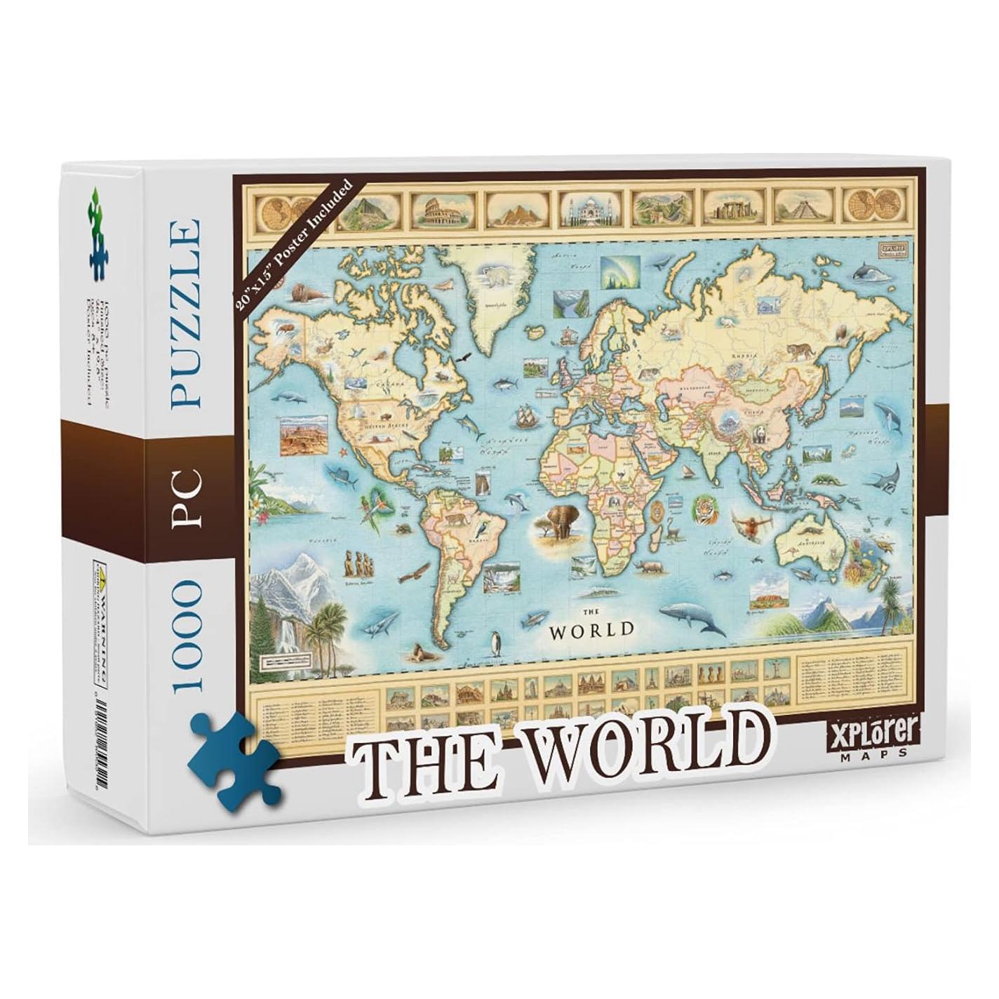 Rompecabezas de Cartón Mapa del Mundo Xplorer Maps 1000 Piezas