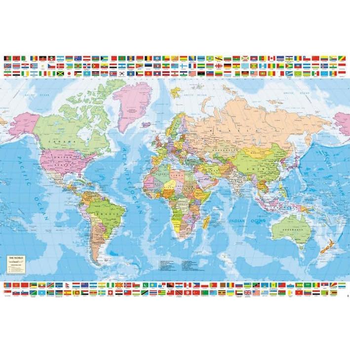 Rompecabezas Educa 1500 Piezas Mapa Político del Mundo 85x60cm