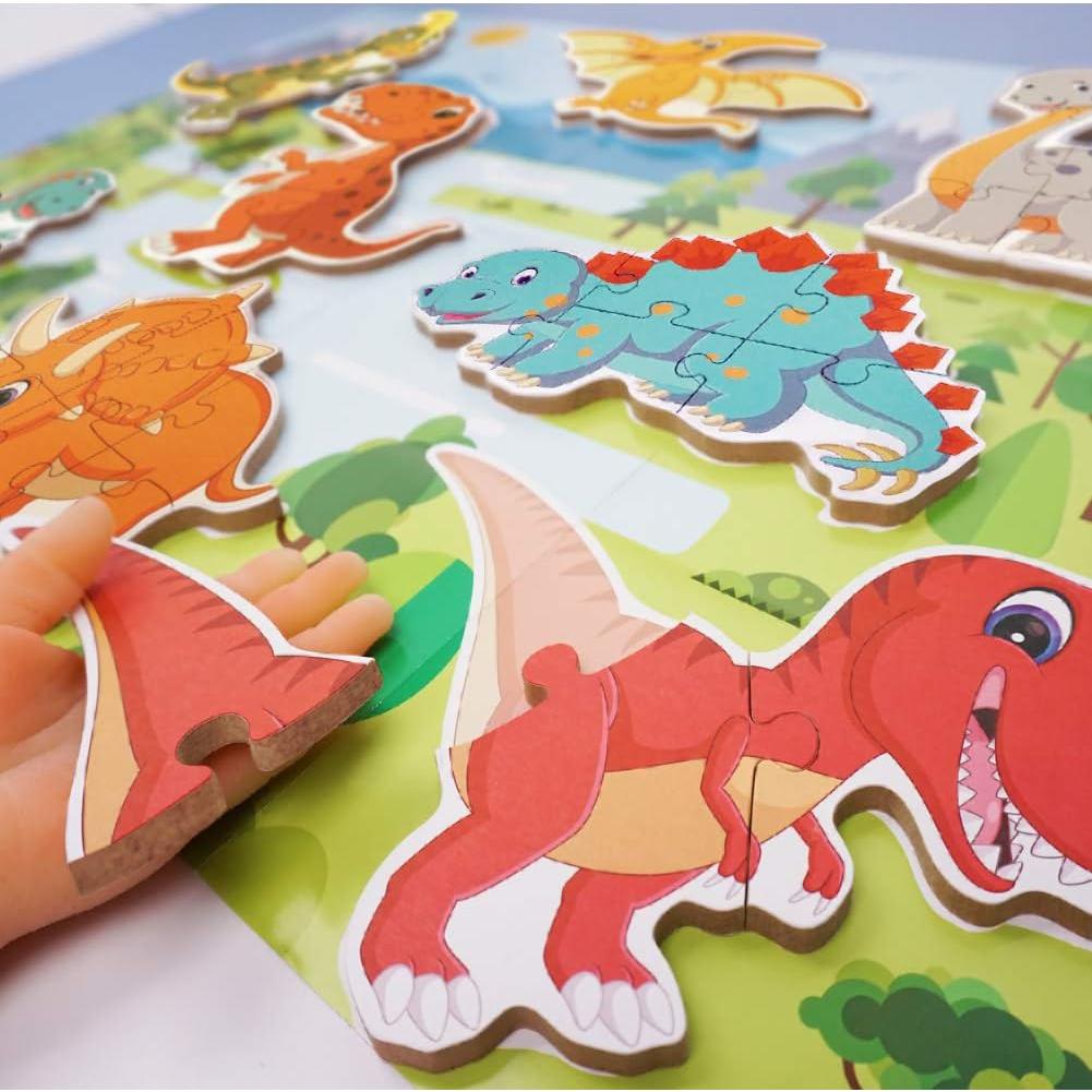 Rompecabezas de Dinosaurios BEESTECH para Niños 2-4 Años - 8 Piezas
