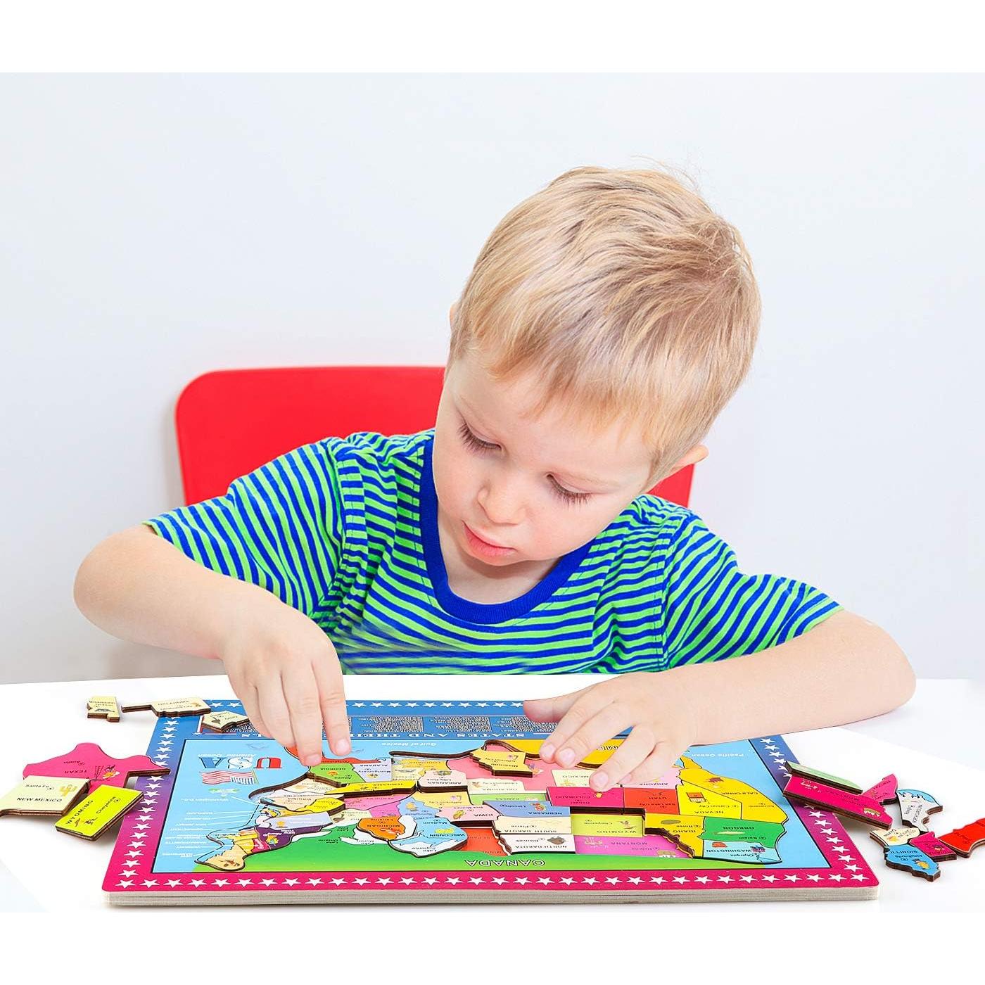 Rompecabezas Educativo de Mapa de EE. UU. Joqutoys 46 Piezas