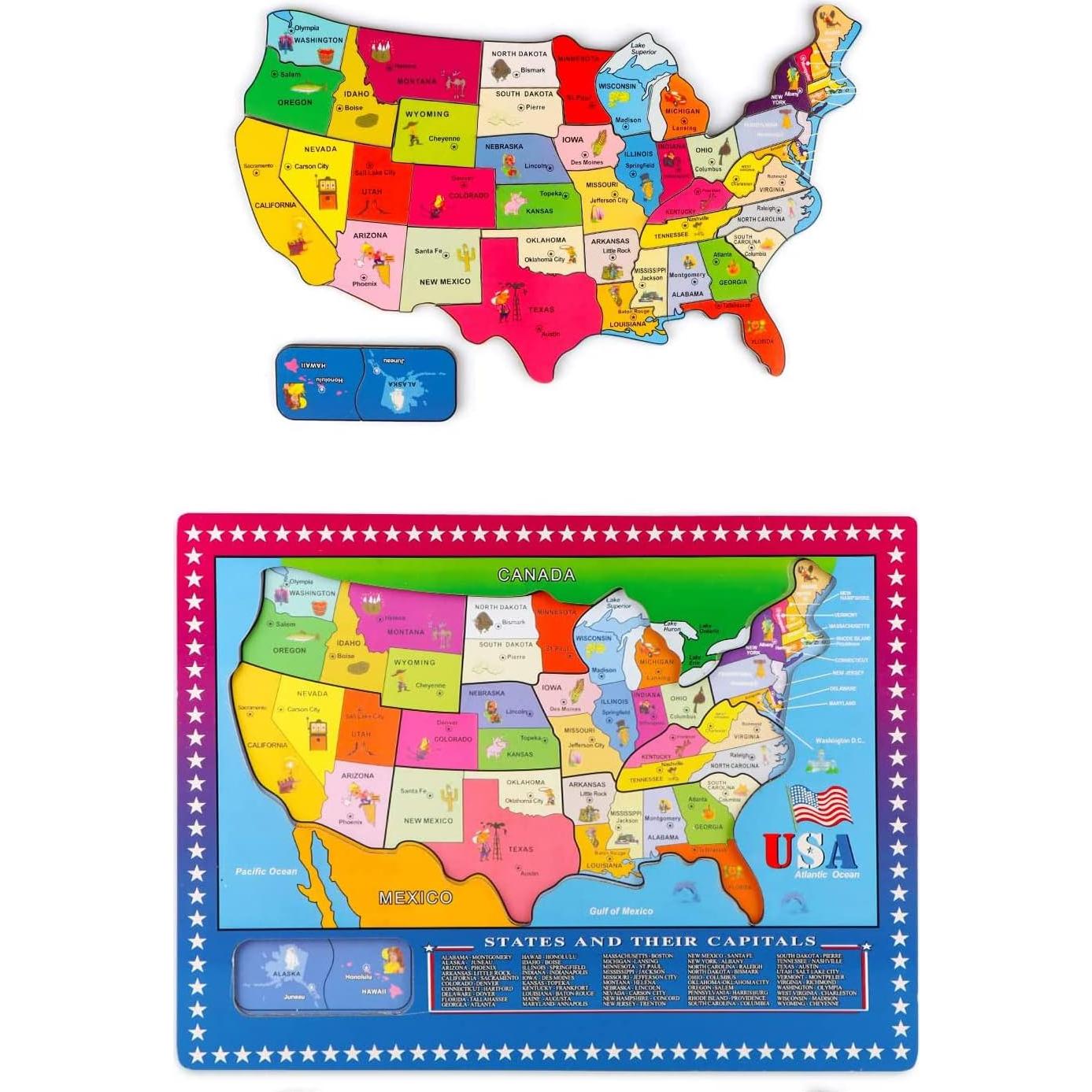 Rompecabezas Educativo de Mapa de EE. UU. Joqutoys 46 Piezas