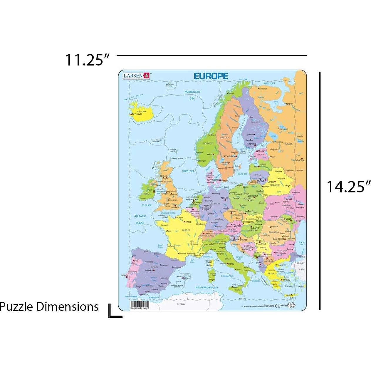 Rompecabezas de Europa Larsen 37 Piezas Educativo Niños