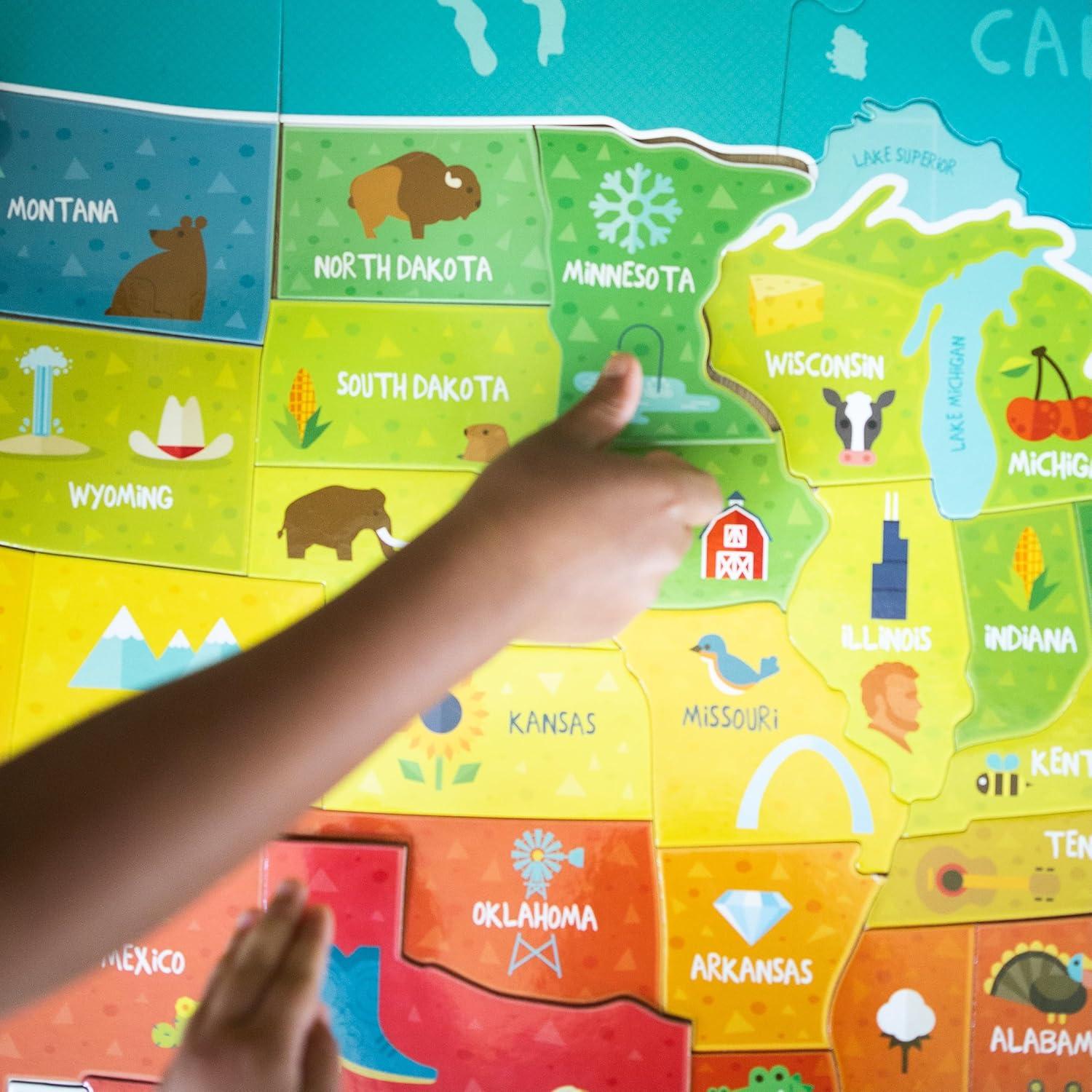 Rompecabezas Educativo Chuckle & Roar Mapa EE. UU. 50 Piezas