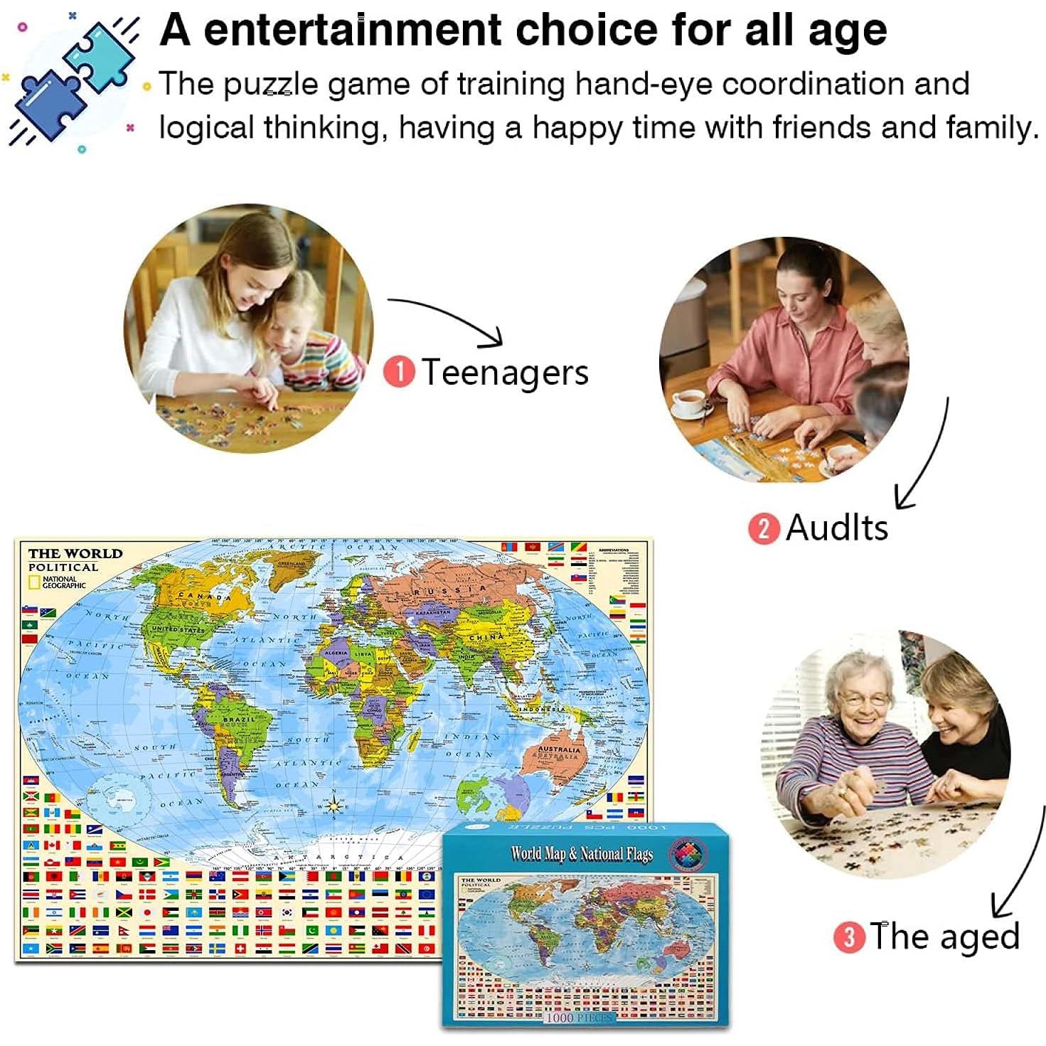 Rompecabezas Mapa Político del Mundo 1000 Piezas PAYOHTO