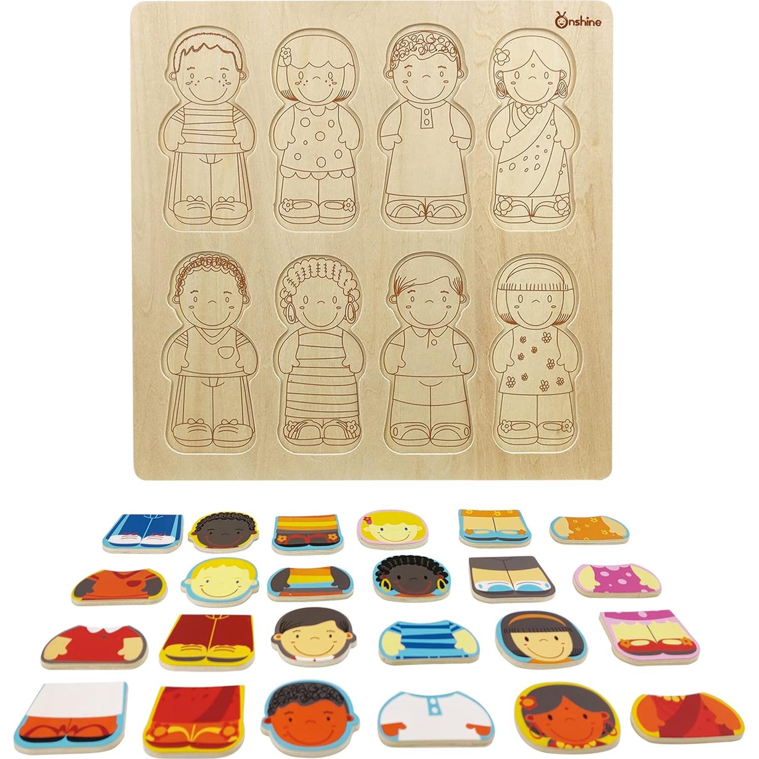 Rompecabezas de Madera Educativo Niños Diversidad 28x28 cm