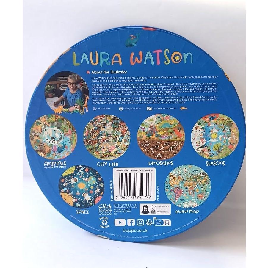 Rompecabezas de Mapa de EE. UU. Boppi 150 Piezas Ecológico