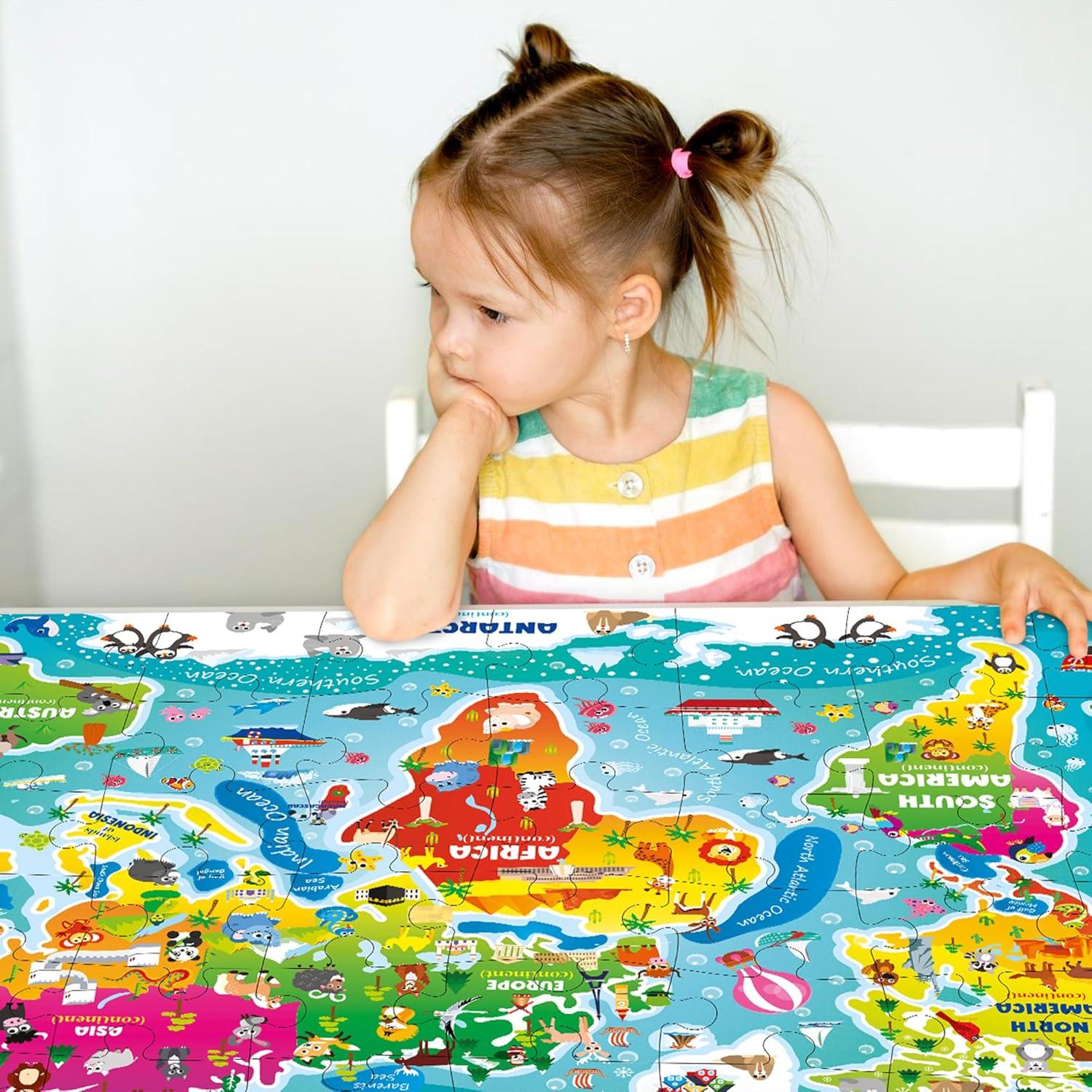 Puzzle de Suelo Gigante Quokka Mapa Mundial 48 Piezas 61x91 cm