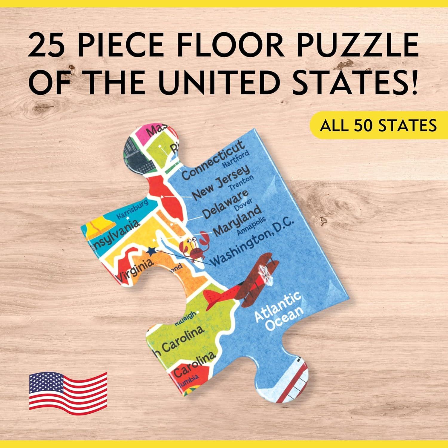 Rompecabezas Jumbo Mapa de EE. UU. Mudpuppy 25 Piezas 56x56cm