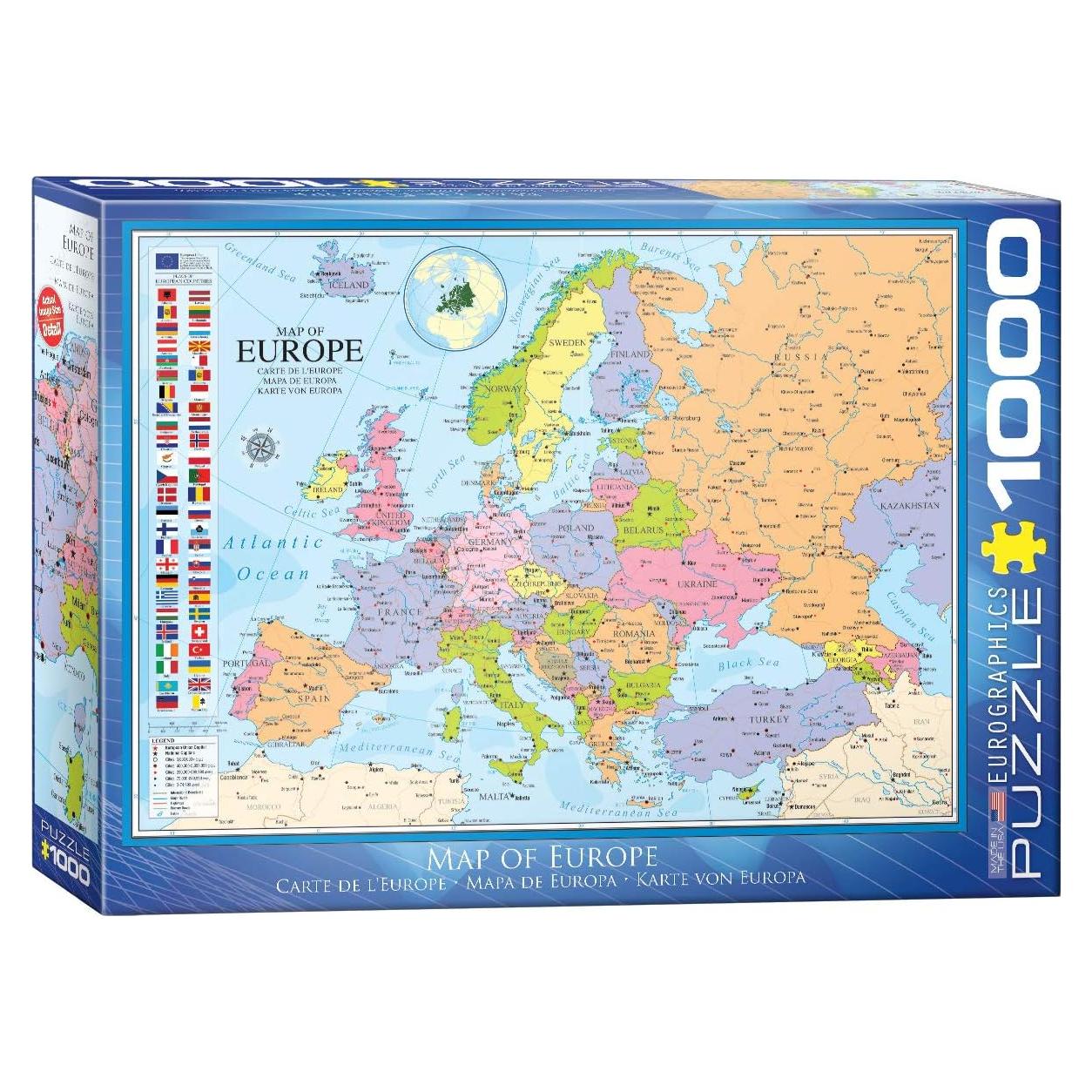Rompecabezas Mapa de Europa 1000 Piezas Eurographics