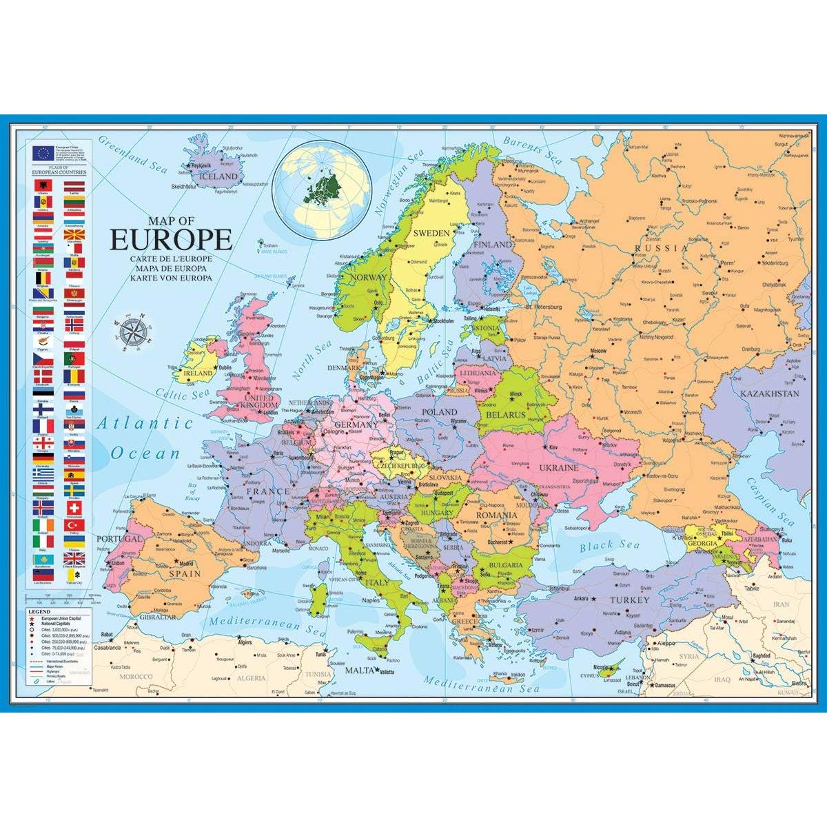 Rompecabezas Mapa de Europa 1000 Piezas Eurographics