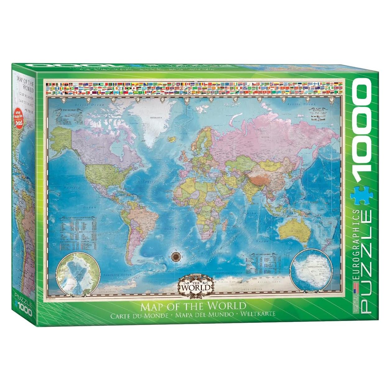 Rompecabezas Mapa del Mundo EuroGraphics 1000 Piezas