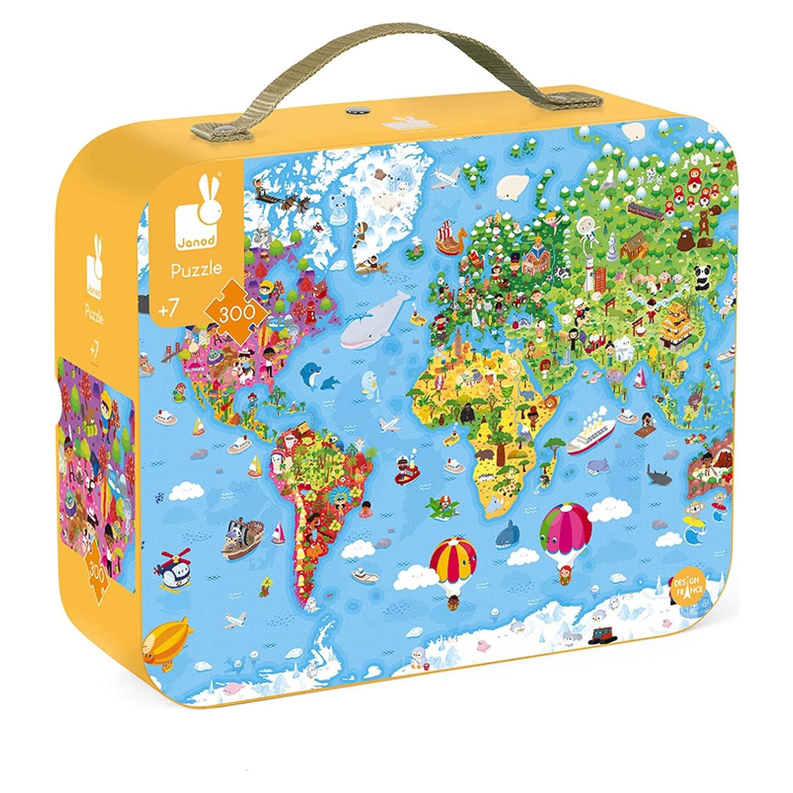 Rompecabezas Gigante Mapa Mundial 300 Piezas Janod 98x73cm