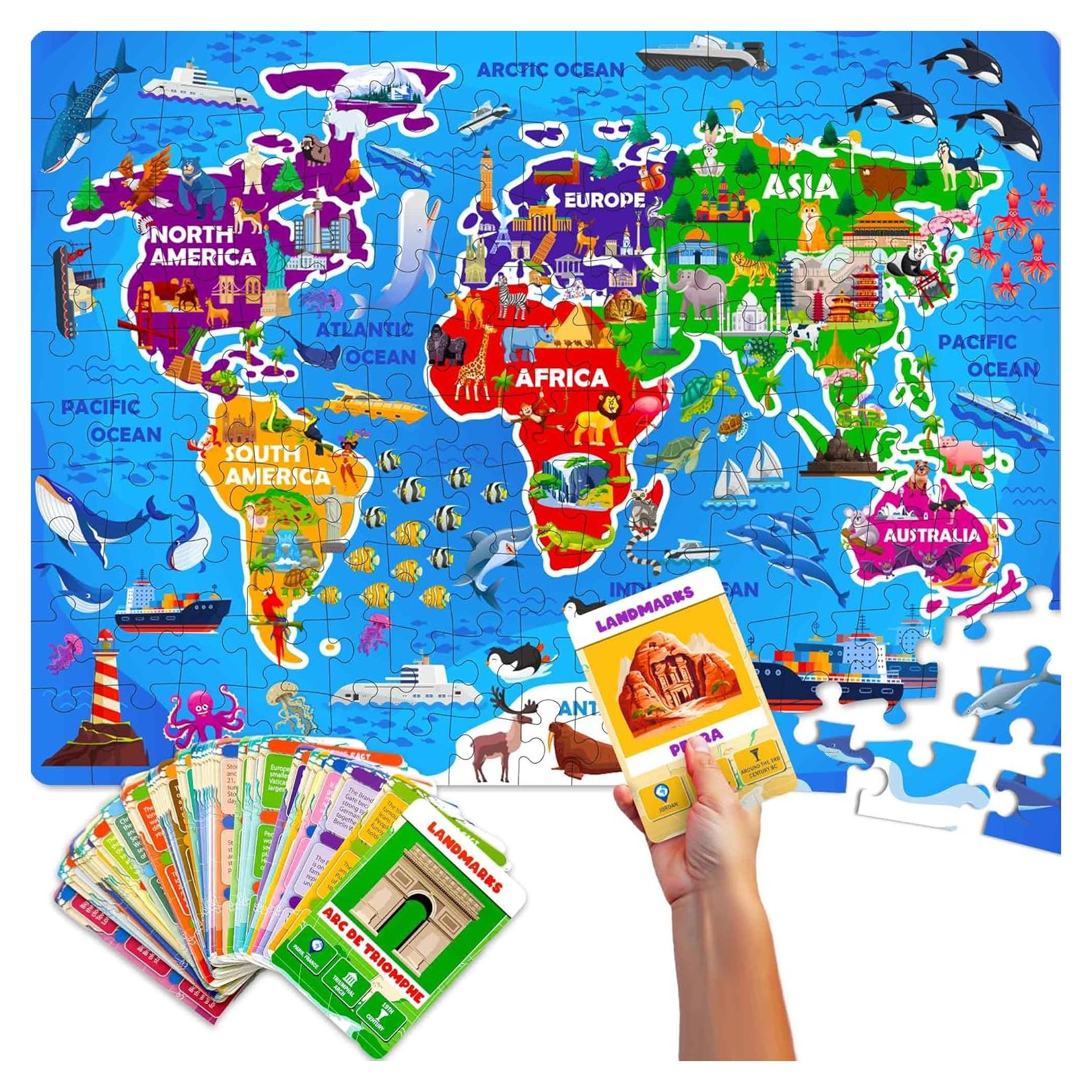 Puzzle Gigante Mapa Mundial Quokka 150 Piezas 61x91 cm