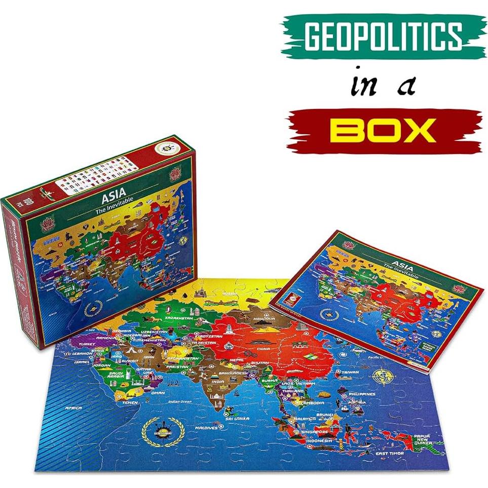 Rompecabezas de Mapa de Asia 100 Piezas 61x41 cm Educativo