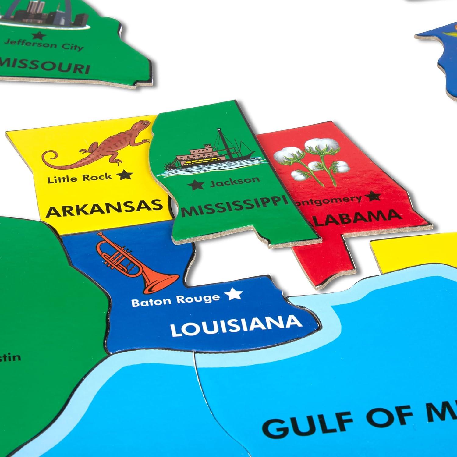 Rompecabezas de Piso Melissa & Doug Mapa EE. UU. 51 Piezas 61x91cm