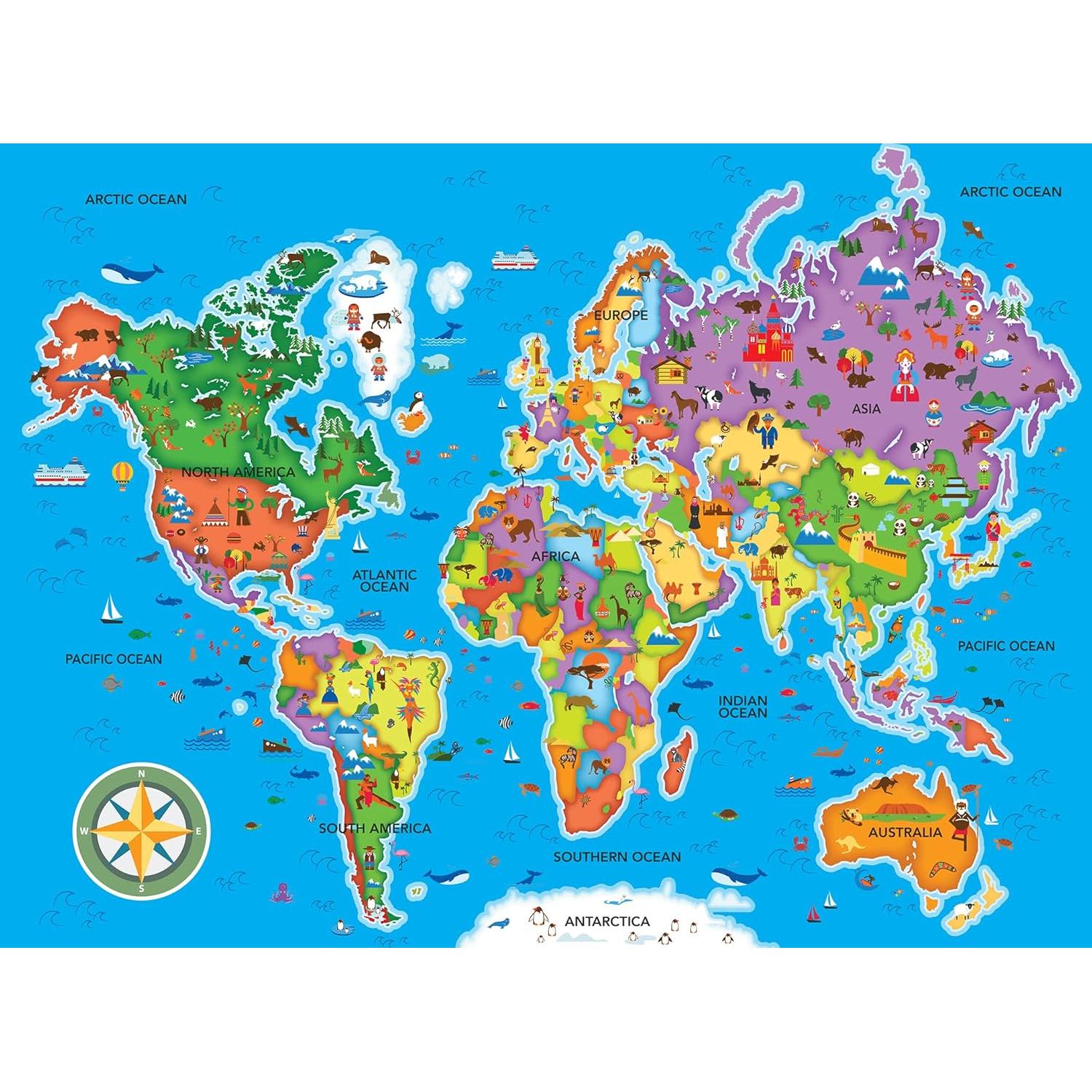 Rompecabezas Educativo MasterPieces 60 Piezas Mapa del Mundo