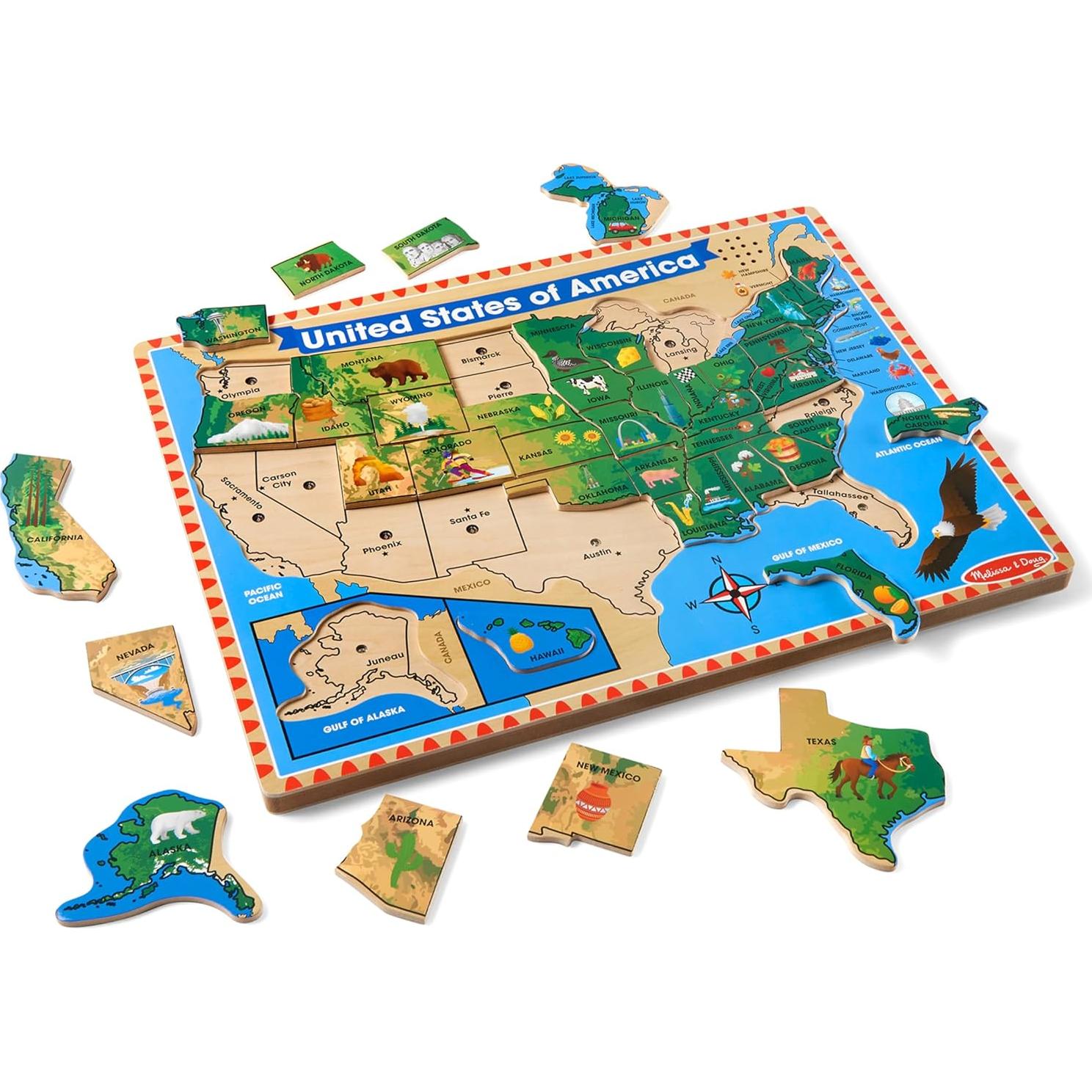 Rompecabezas de Sonido Mapa EE. UU. Melissa & Doug 40 Piezas