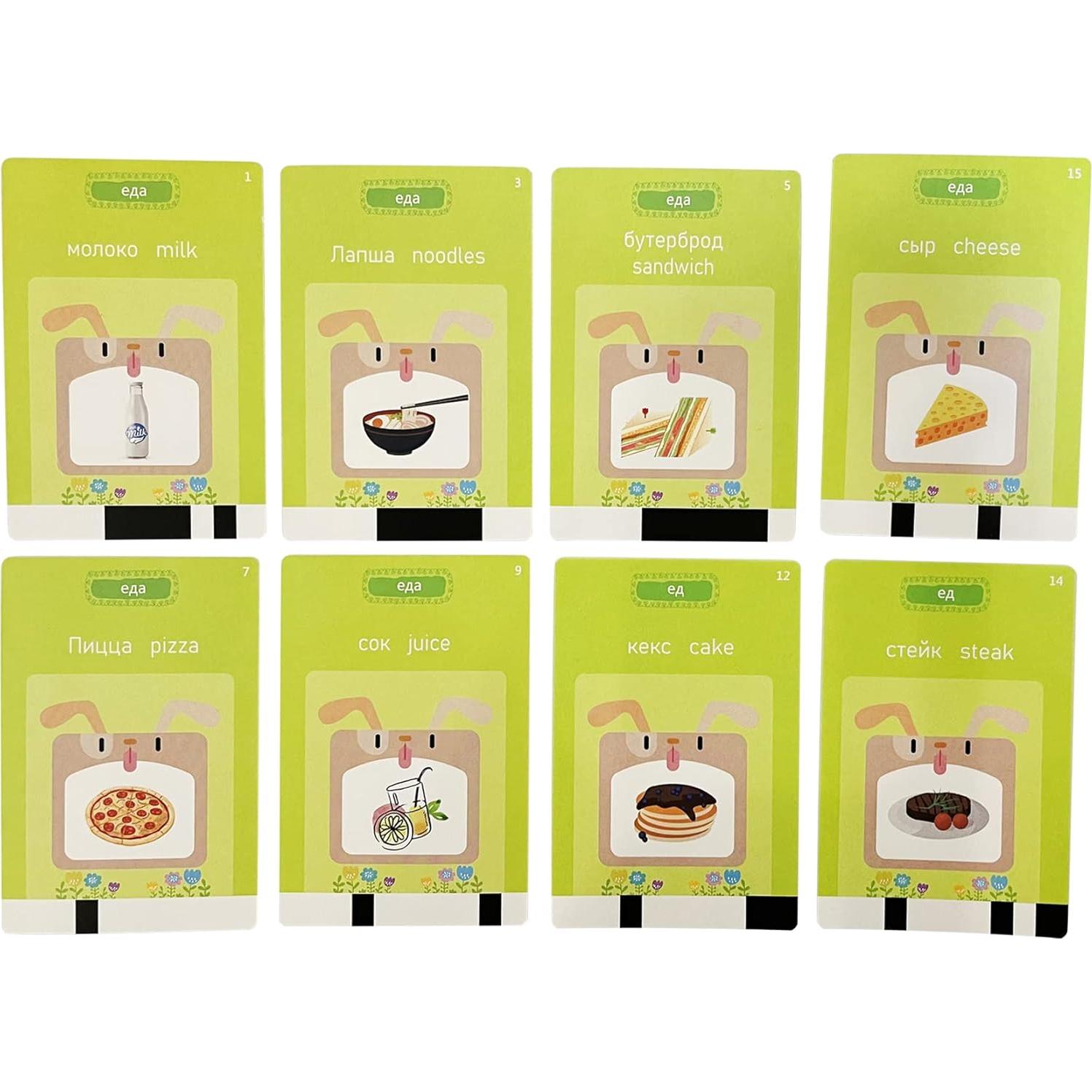 Tarjetas de Flash Ruso-Inglés MINMEER 112 PCS para Niños