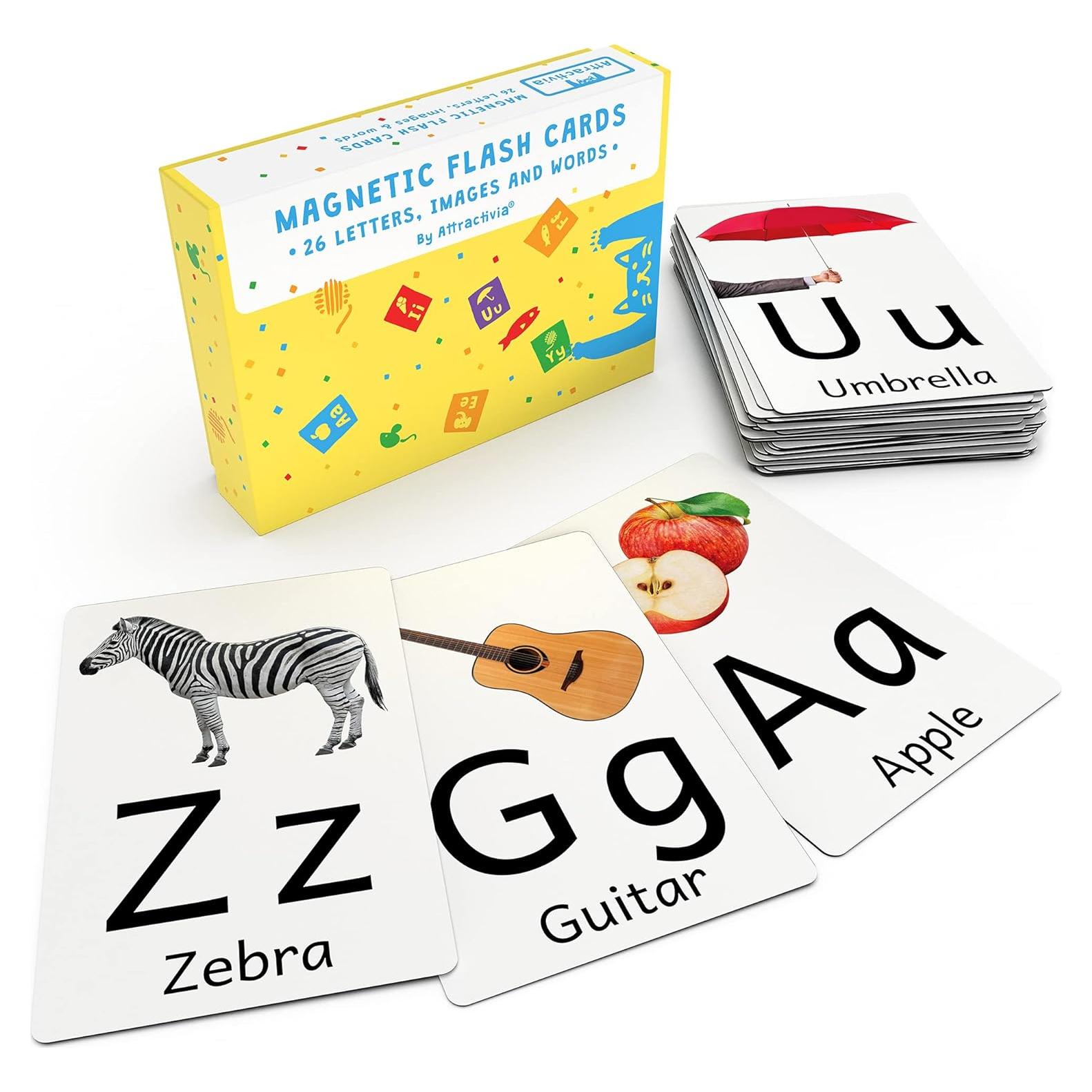 Tarjetas de Flash Magnéticas Attractivia 26 Letras Jumbo 14x9 cm