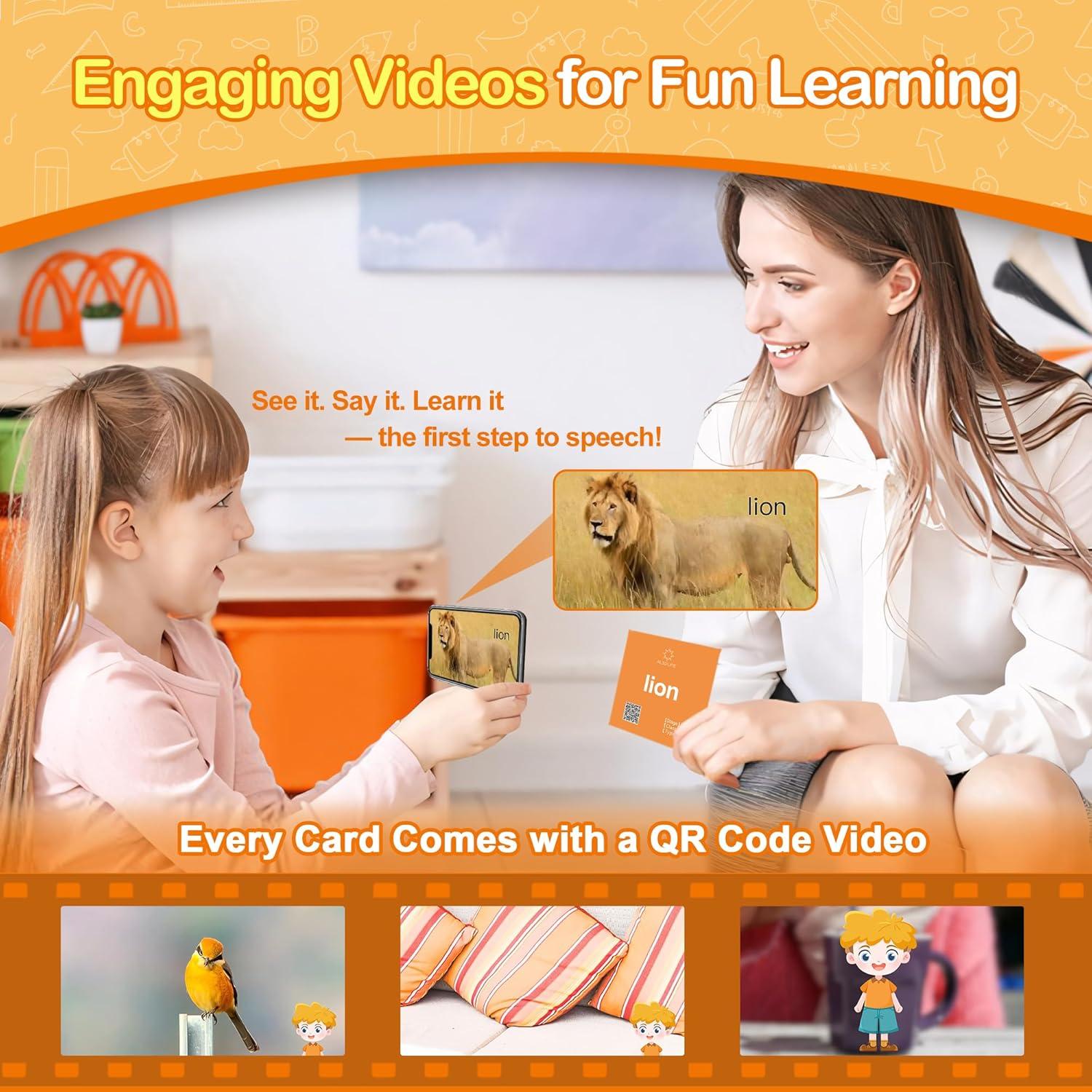 80 Tarjetas de Flash de Sustantivos ALSOLIFE para Niños 2-4 Años