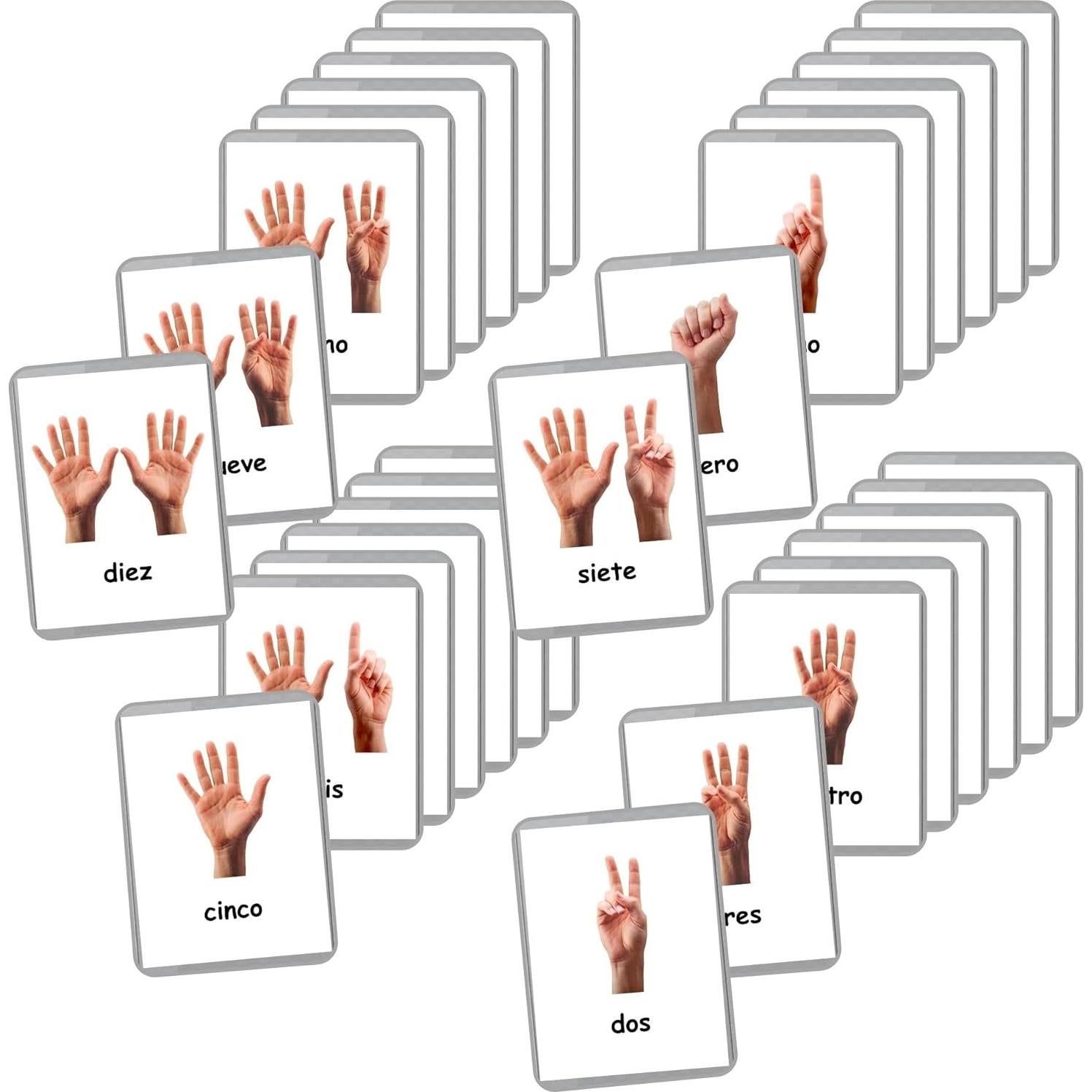 Tarjetas de Memoria de Conteo de Dedos LifeLoLo - 11 Piezas Bilingües