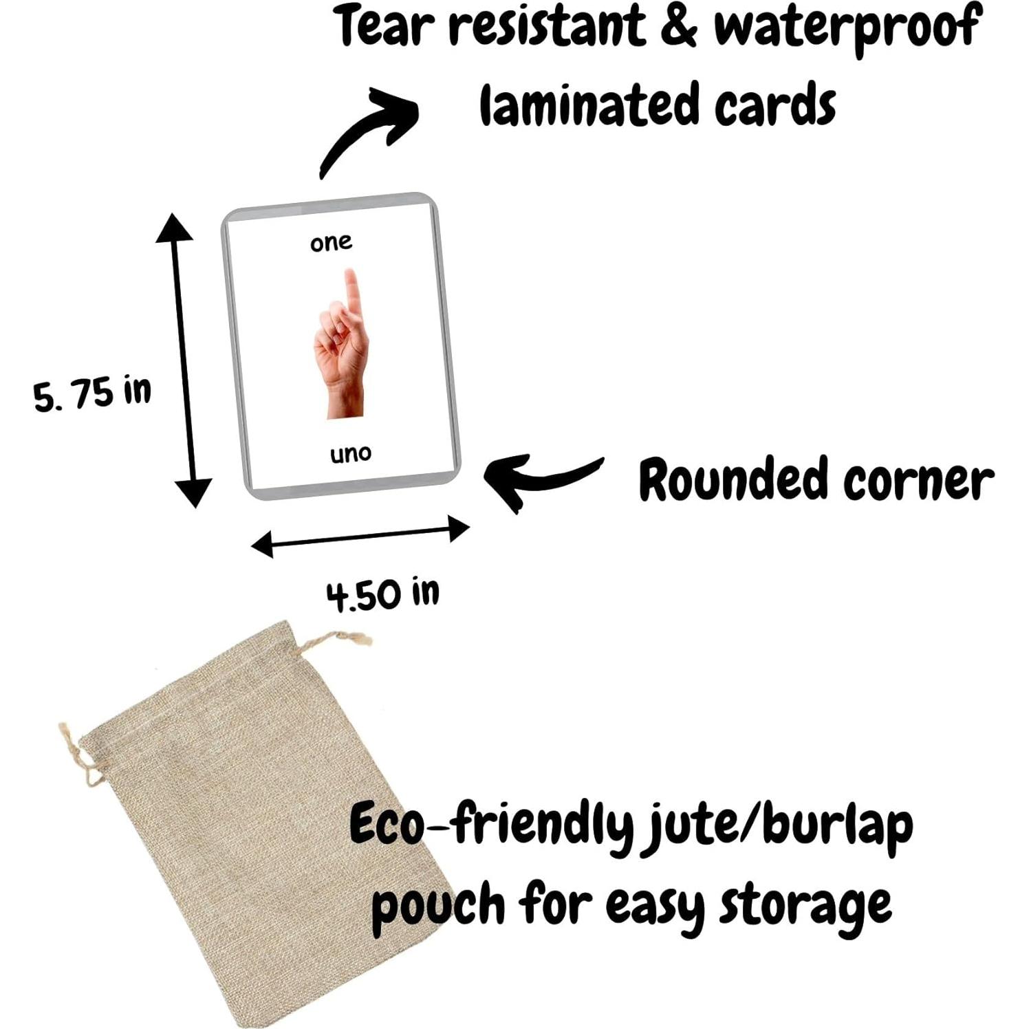 Tarjetas de Memoria de Conteo de Dedos LifeLoLo - 11 Piezas Bilingües