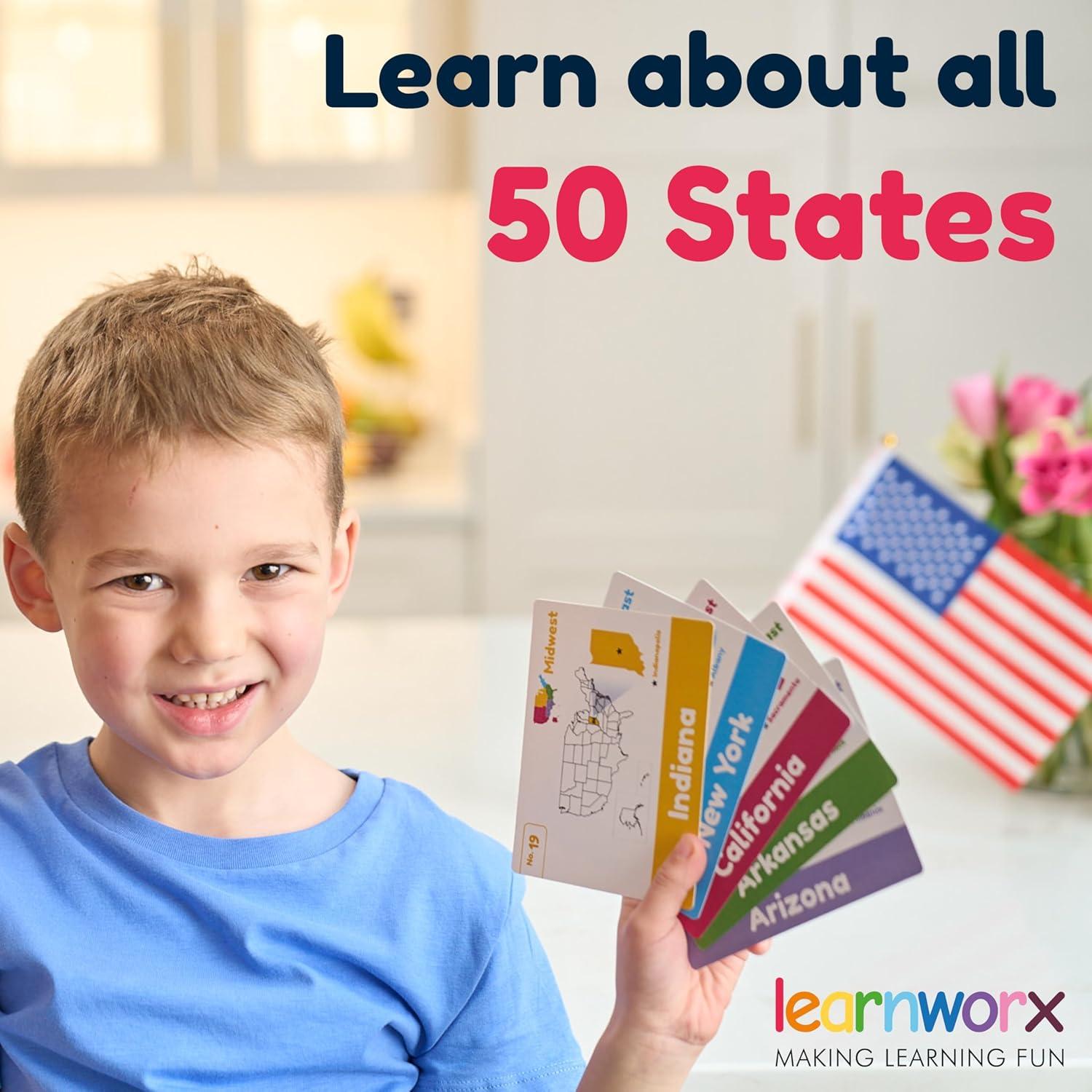 Tarjetas de Flash Educativas Learnworx - 50 Estados de EE. UU.