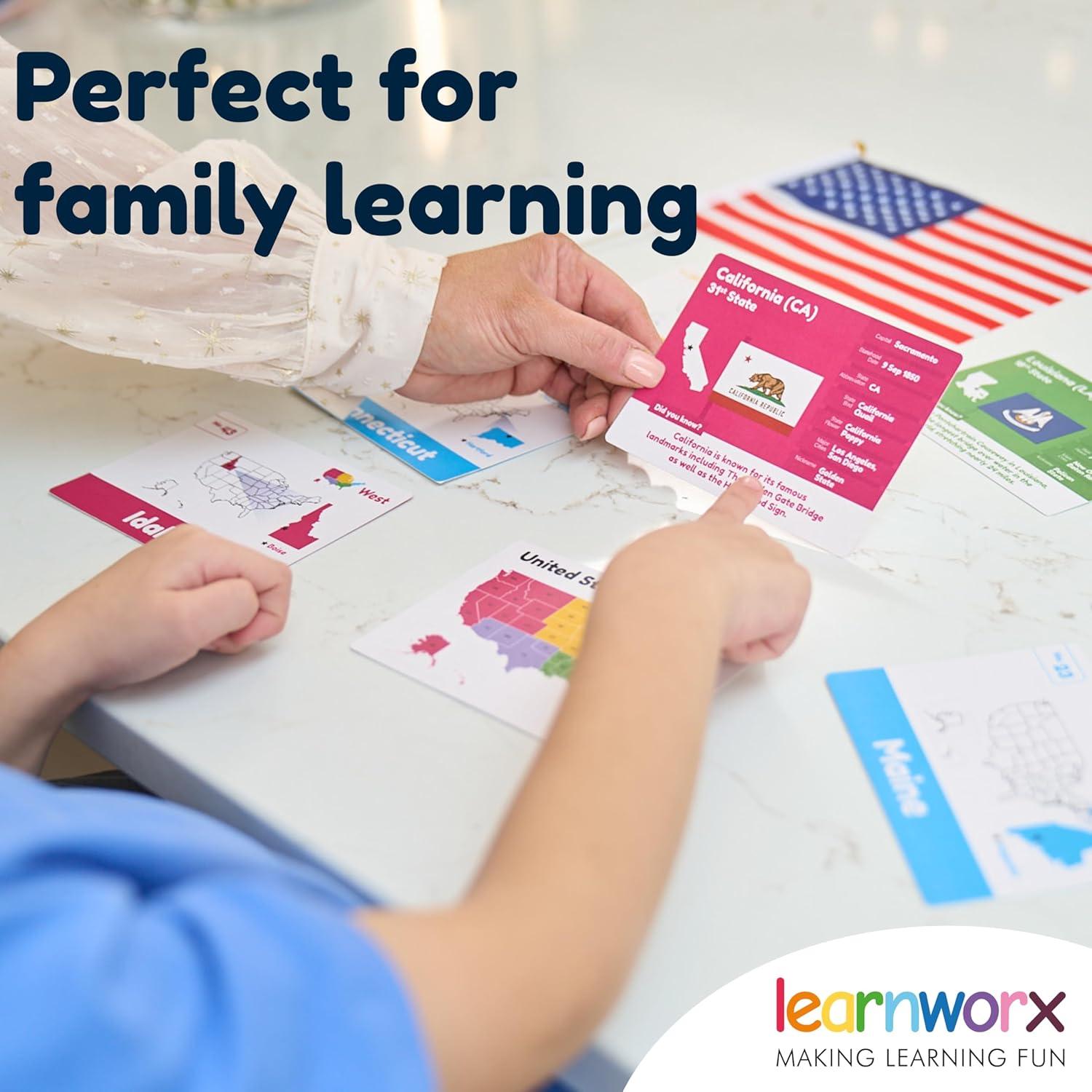 Tarjetas de Flash Educativas Learnworx - 50 Estados de EE. UU.