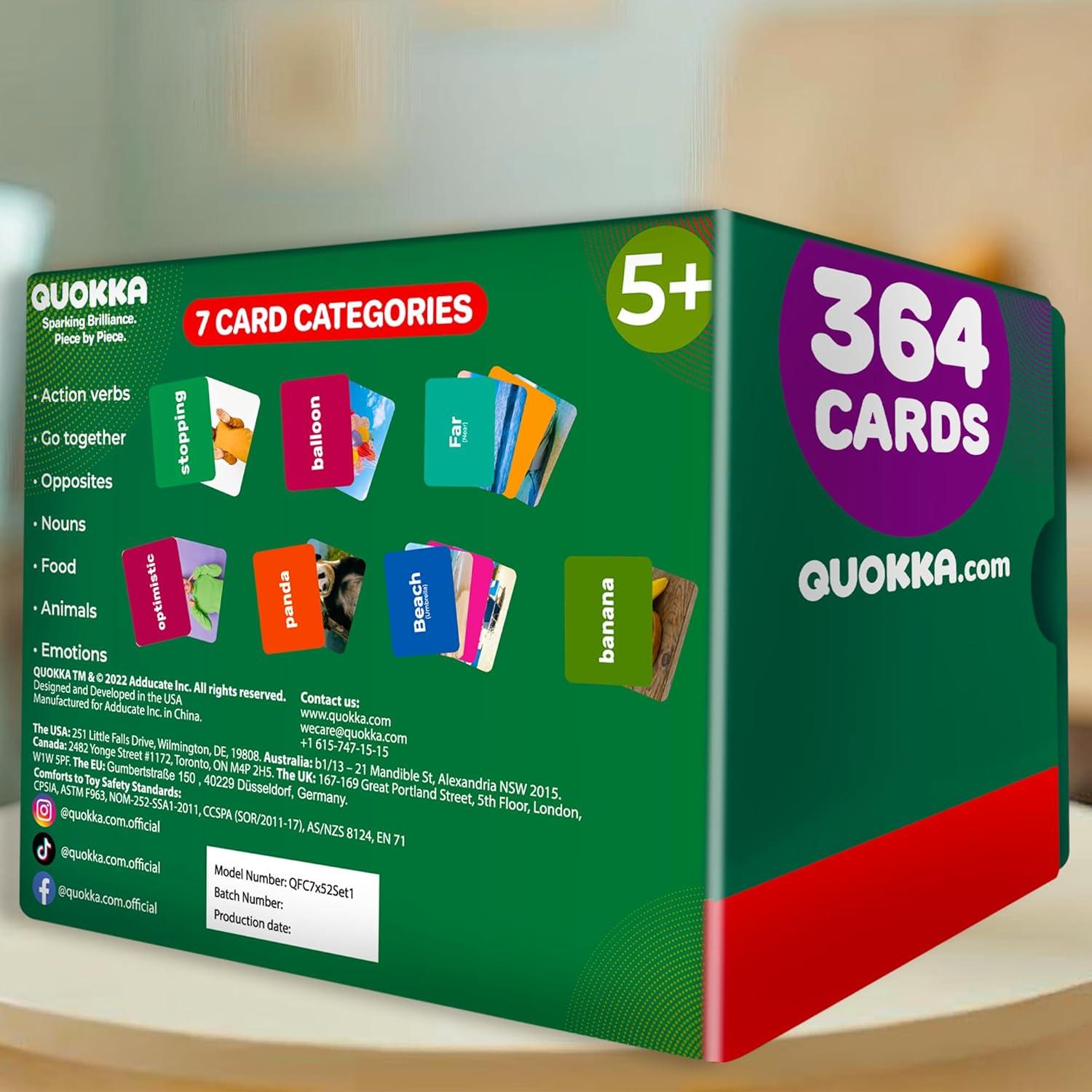 Tarjetas Didácticas QUOKKA 364 para Niños y Adultos - Vocabulario y Emociones